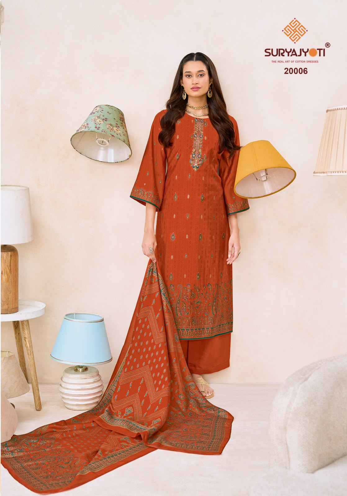 Suryajyoti Pushpa Vol 20 Modal Silk Dress Material 8 pcs Catalogue