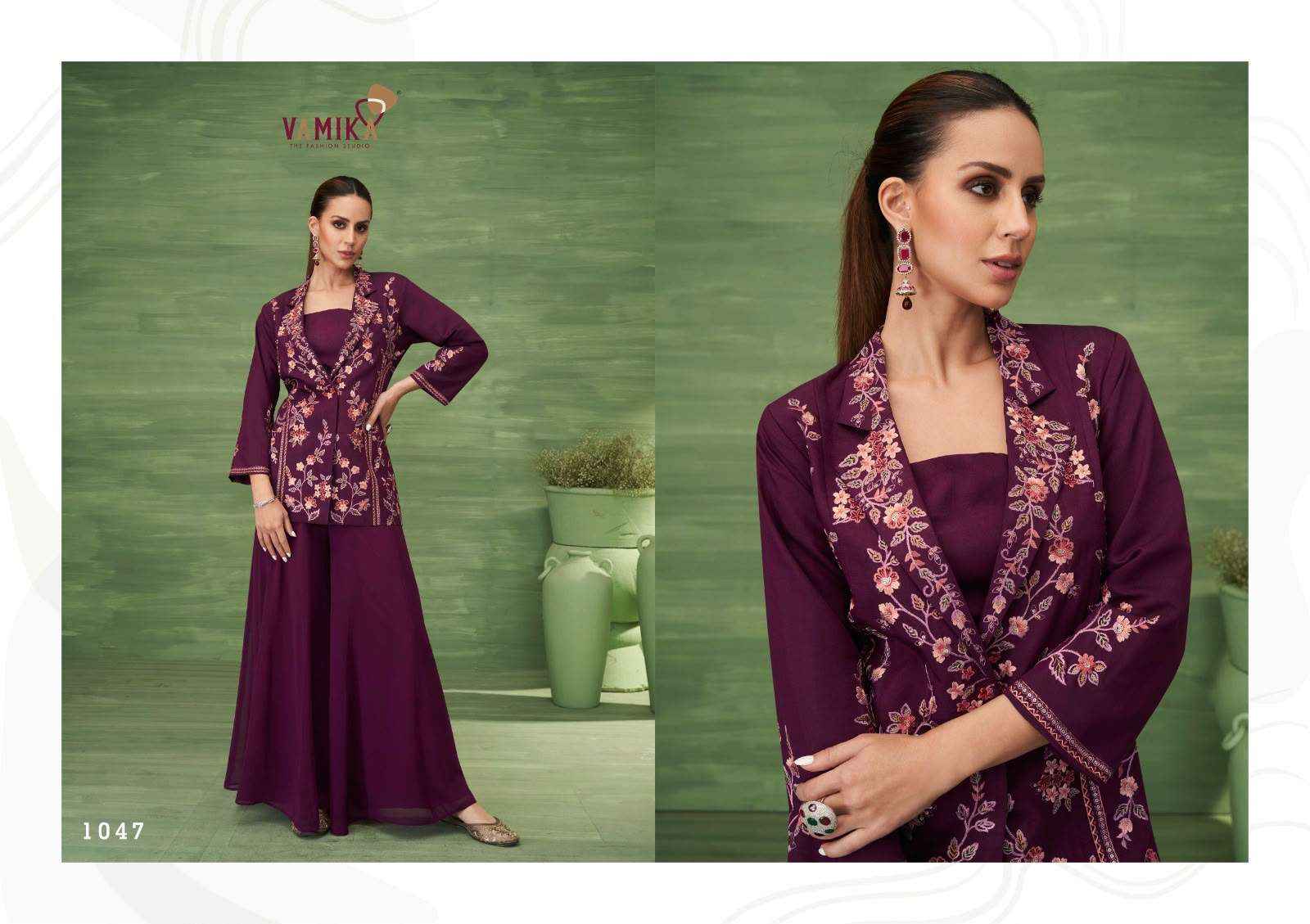 Vamika Jalwa Designer Roman Silk Dress 4 pcs Catalogue