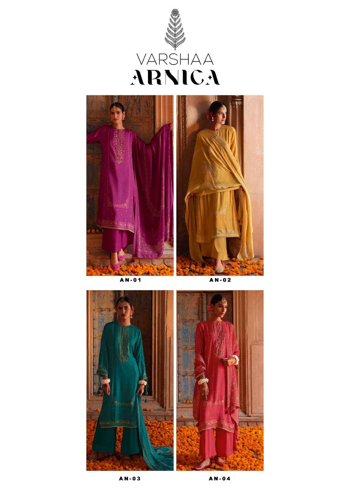 Varshaa Arnica Muslin Dress Material 4 pcs Catalogue