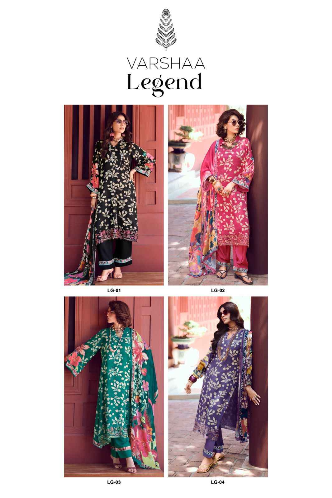 Varshaa Legend Viscose Muslin Dress Material 4 pcs Catalogue