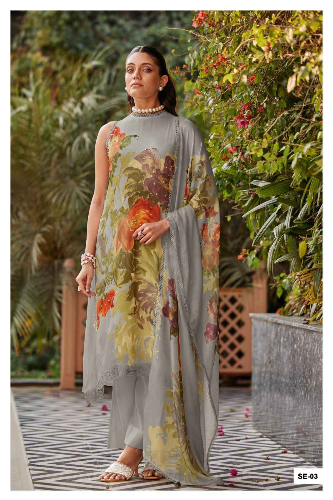 Varshaa Summer Edit Viscose Muslin Dress Material 4 pcs Catalogue
