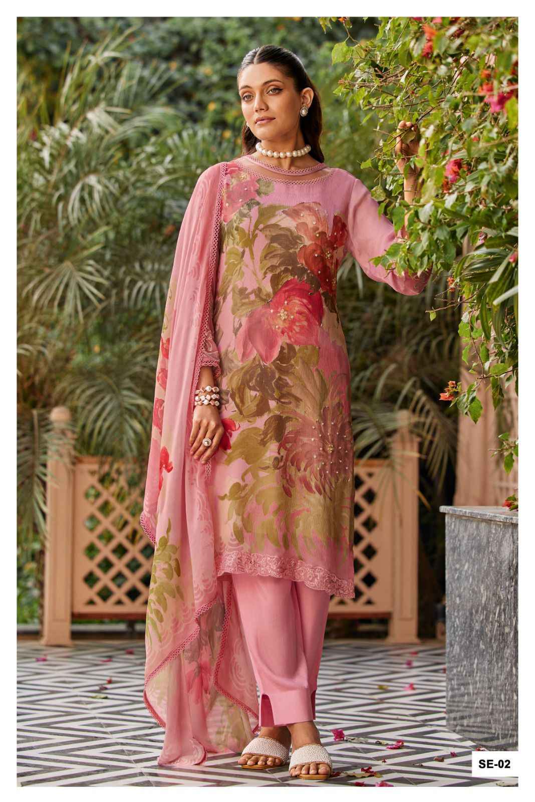 Varshaa Summer Edit Viscose Muslin Dress Material 4 pcs Catalogue