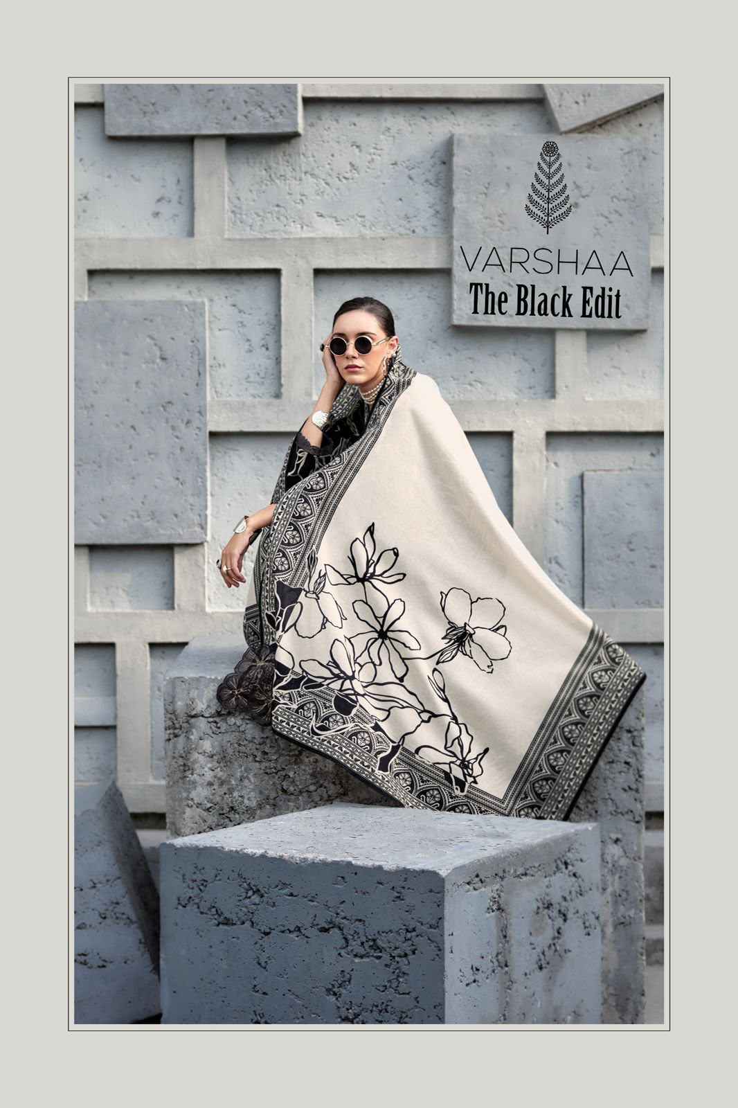 Varshaa The Black Edit Cotton Dress Material 3 pcs Catalogue