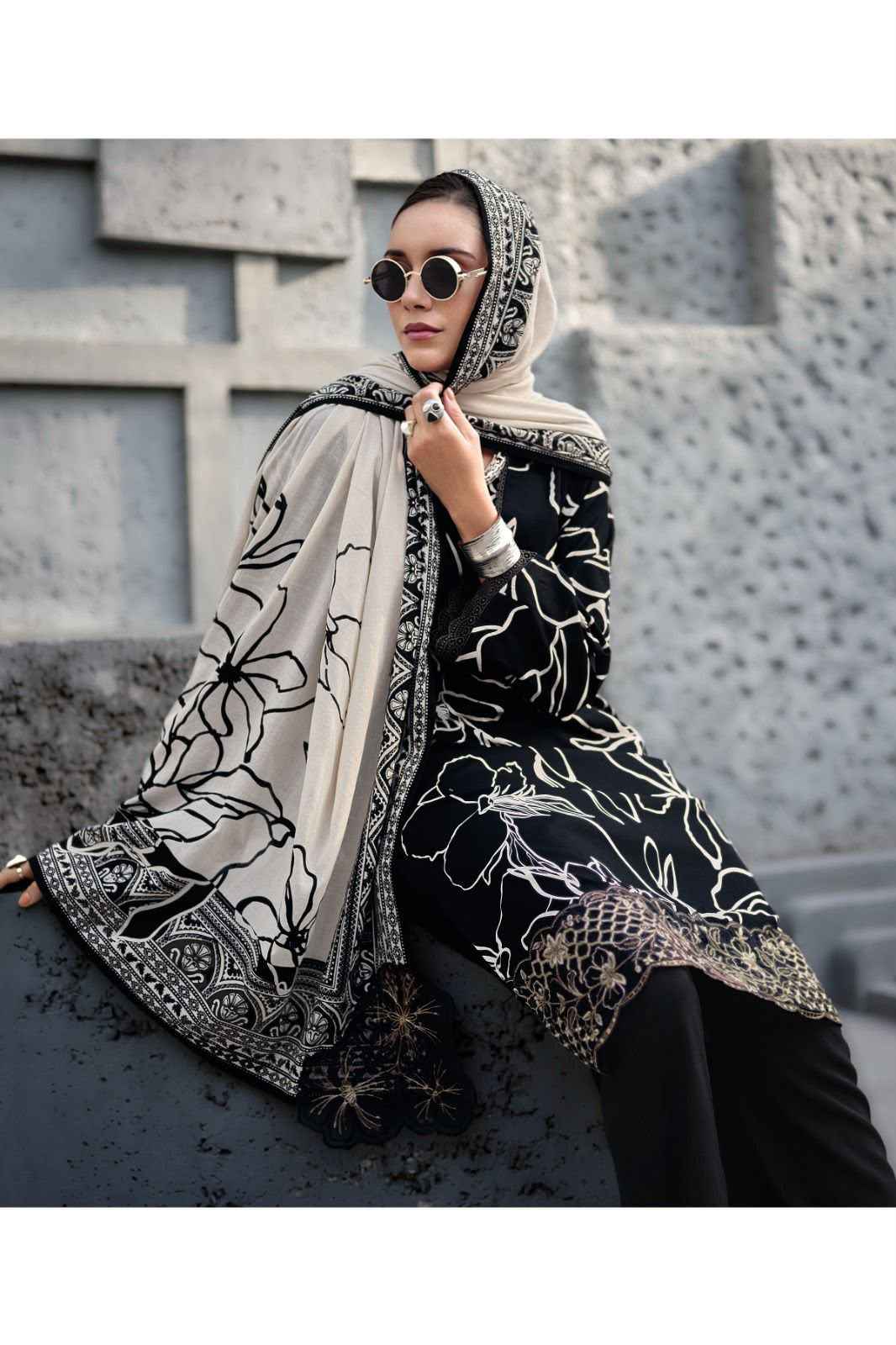 Varshaa The Black Edit Cotton Dress Material 3 pcs Catalogue