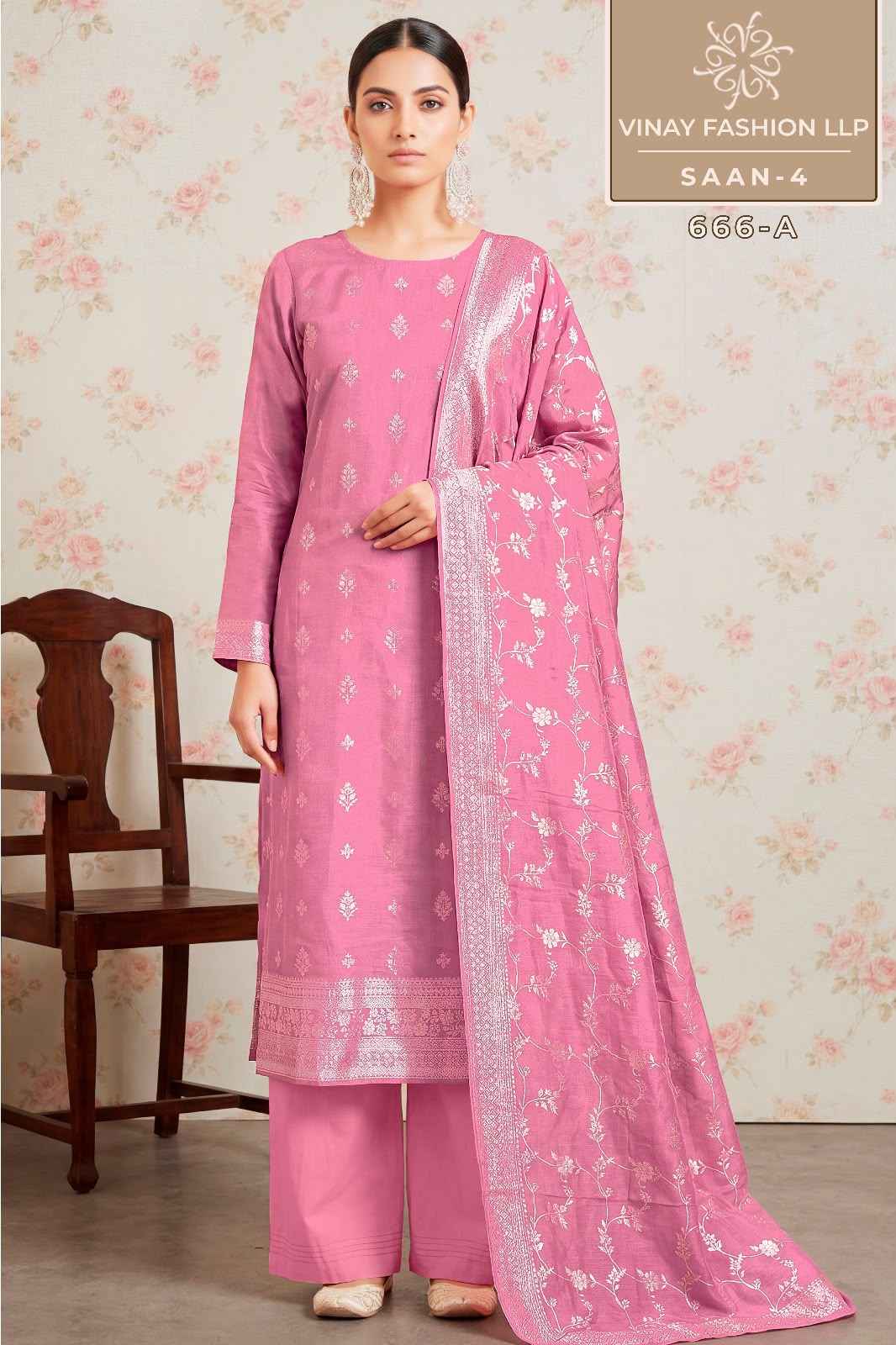 Vinay Kuleesh Saan Vol 4 Viscose Muslin Dress Material 4 pcs Catalogue