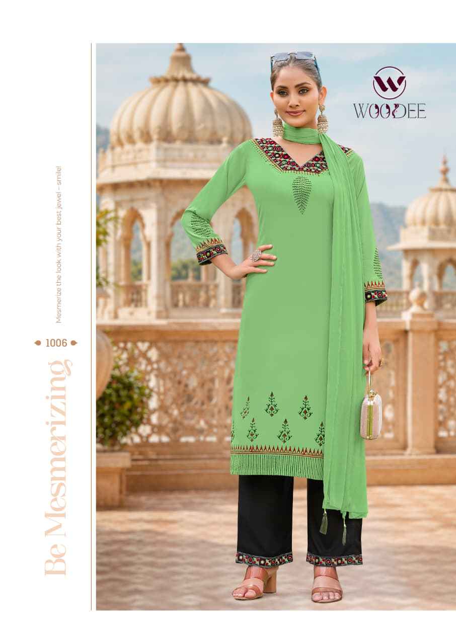 Woodee Noor Rayon Kurti Combo 6 pcs Catalogue