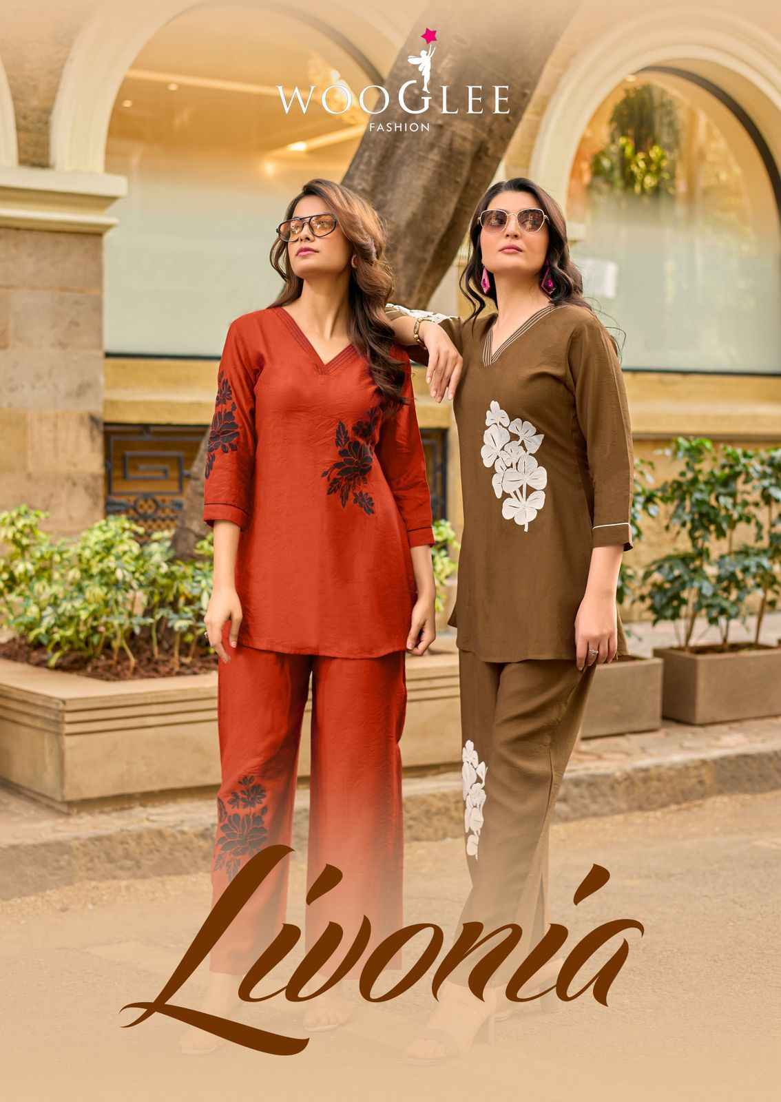 Wooglee Livonia Viscose Weaving Co ord Set 5 pcs Catalogue
