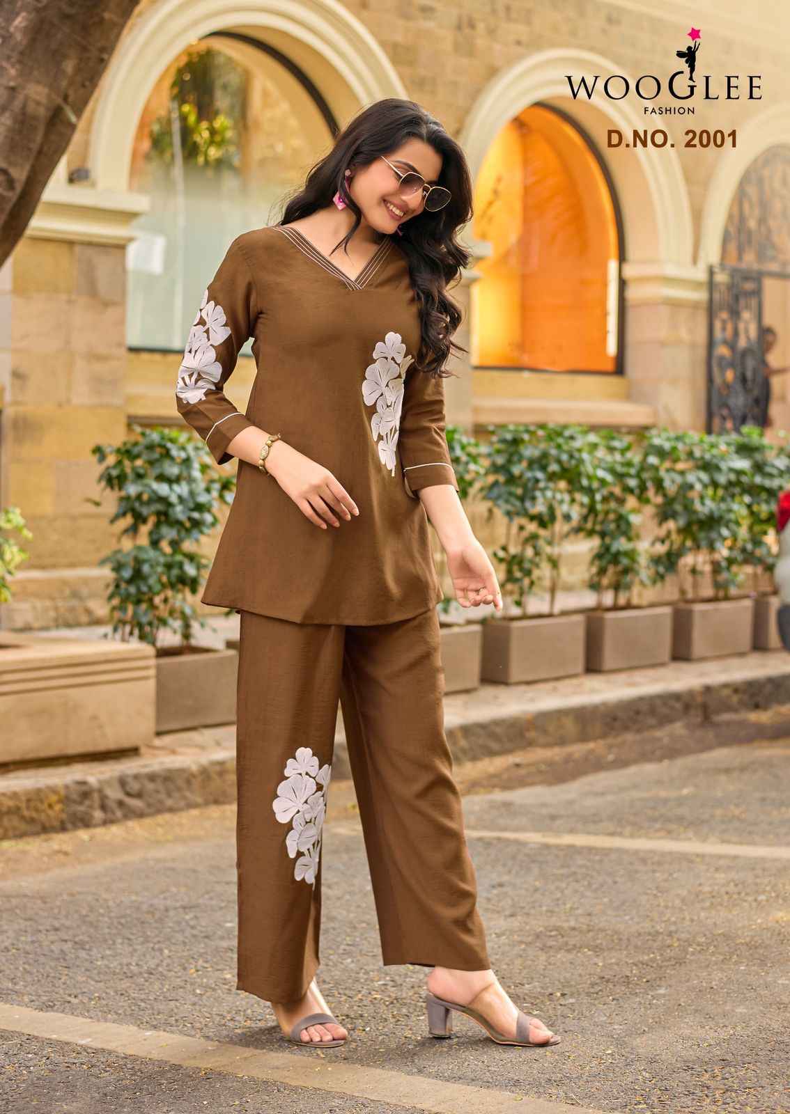 Wooglee Livonia Viscose Weaving Co ord Set 5 pcs Catalogue