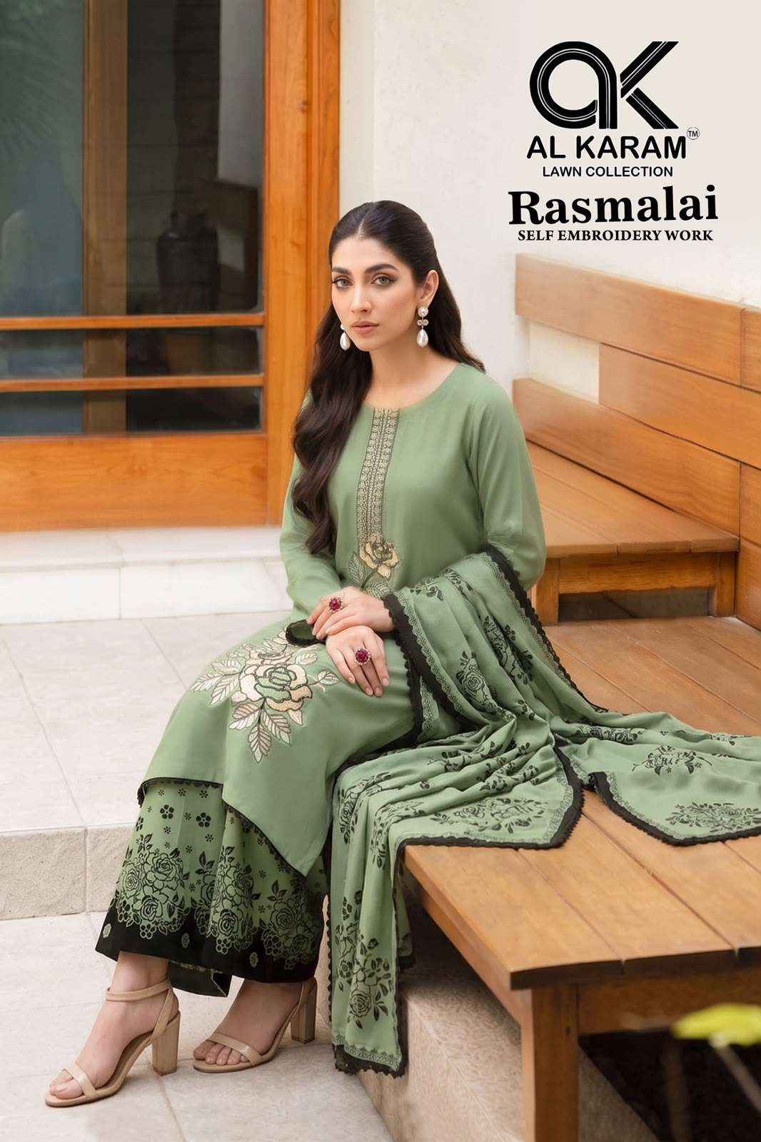 Al Karam Rasmalai Rayon Dress Material 5 pcs Catalogue