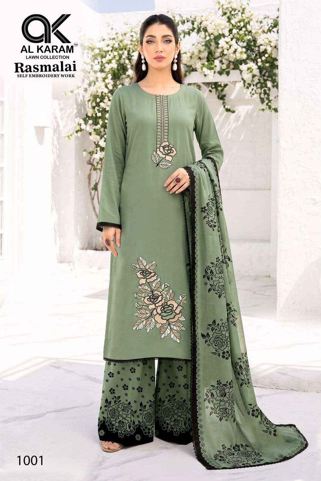 Al Karam Rasmalai Rayon Dress Material 5 pcs Catalogue