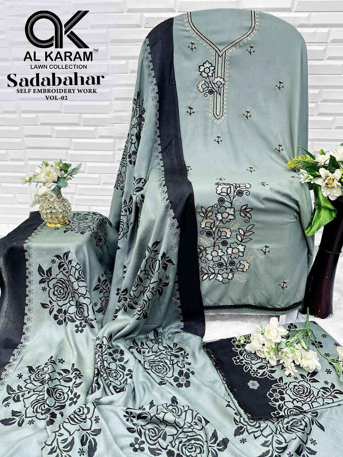 Al Karam Sadabahar Vol 2 Rayon Dress Material 5 pcs Catalogue