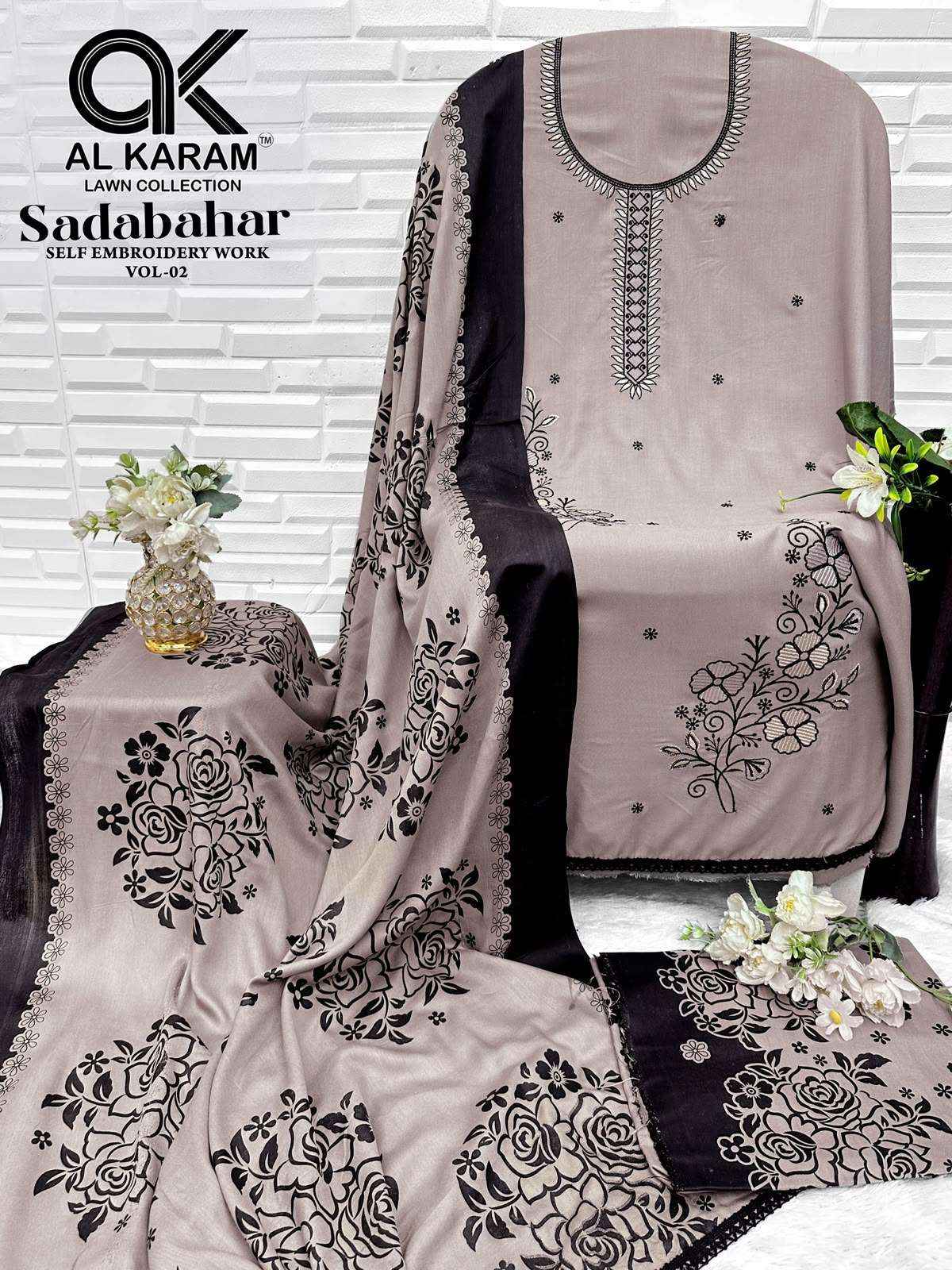 Al Karam Sadabahar Vol 2 Rayon Dress Material 5 pcs Catalogue