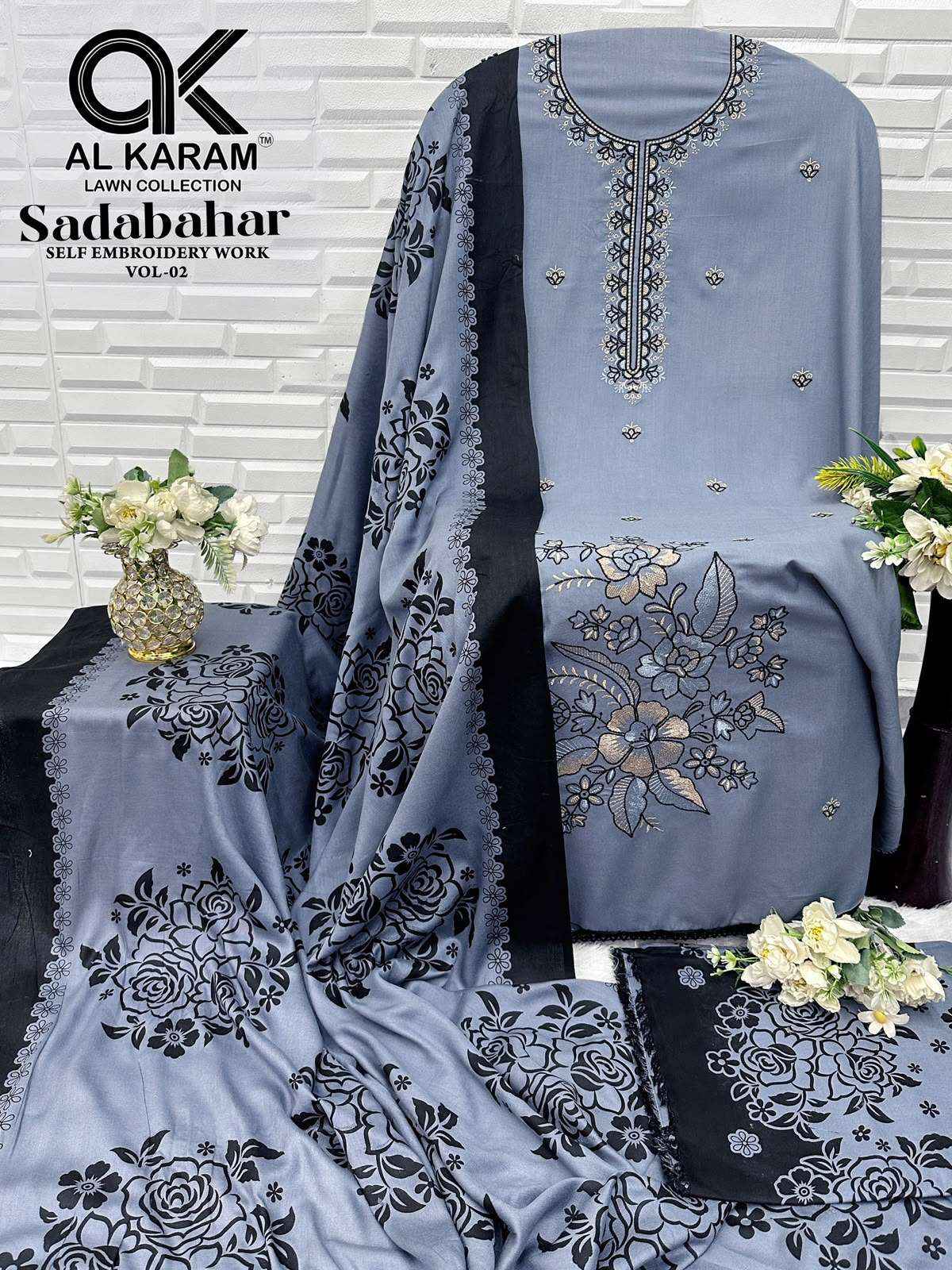 Al Karam Sadabahar Vol 2 Rayon Dress Material 5 pcs Catalogue