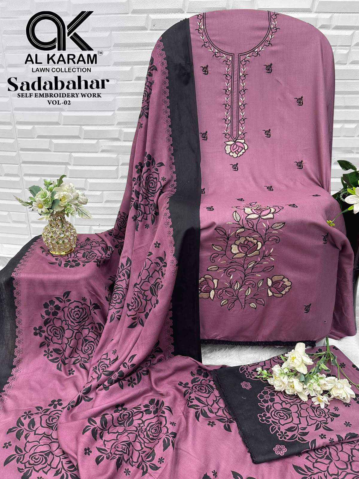 Al Karam Sadabahar Vol 2 Rayon Dress Material 5 pcs Catalogue