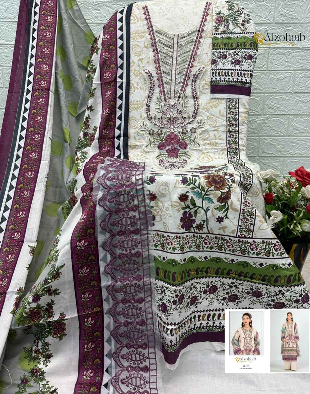 Al Zohaib Nura Vol 1 Cotton Dress Material 4 pcs Catalogue