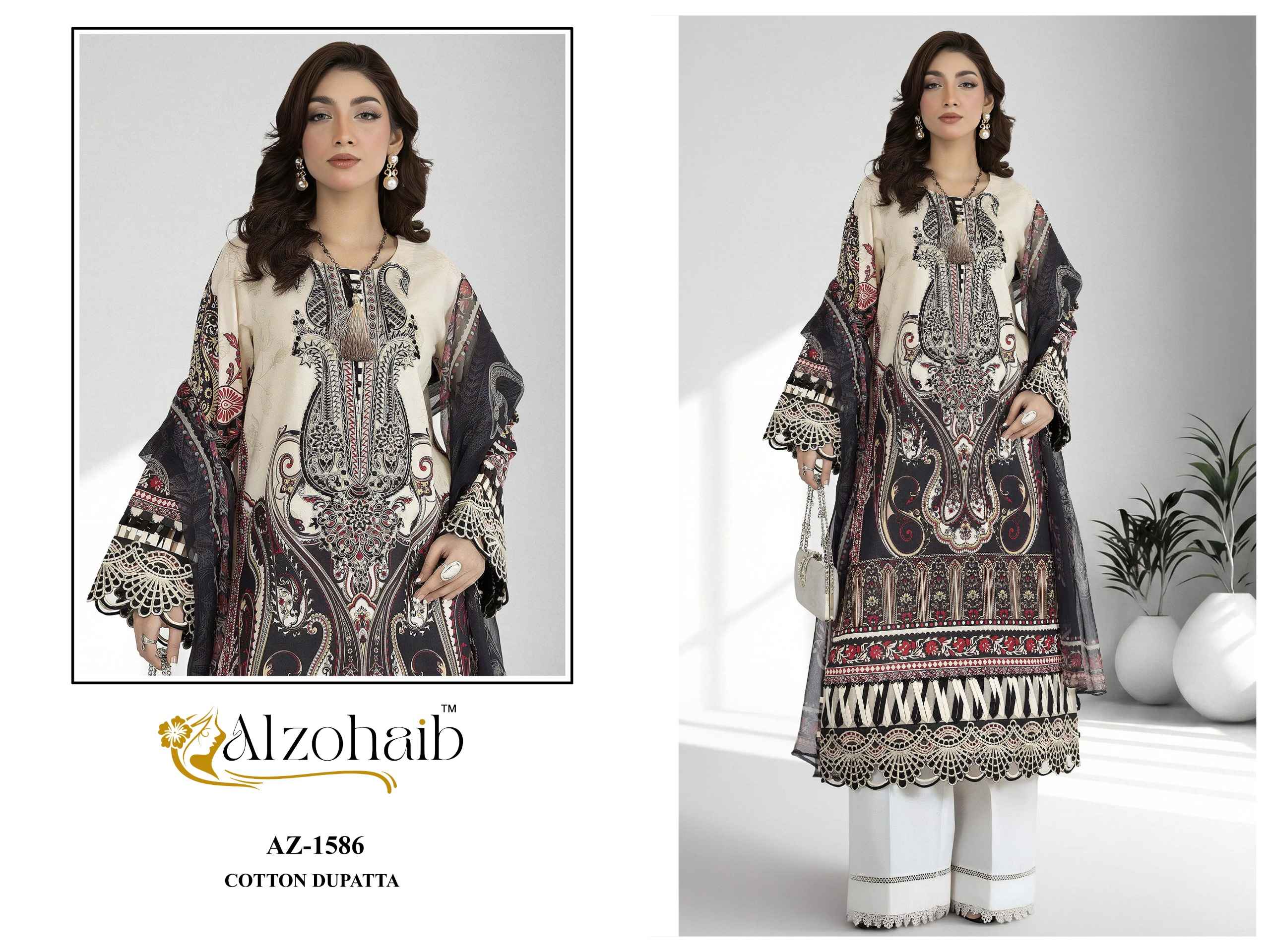 Al Zohaib Nura Vol 1 Cotton Dress Material 4 pcs Catalogue