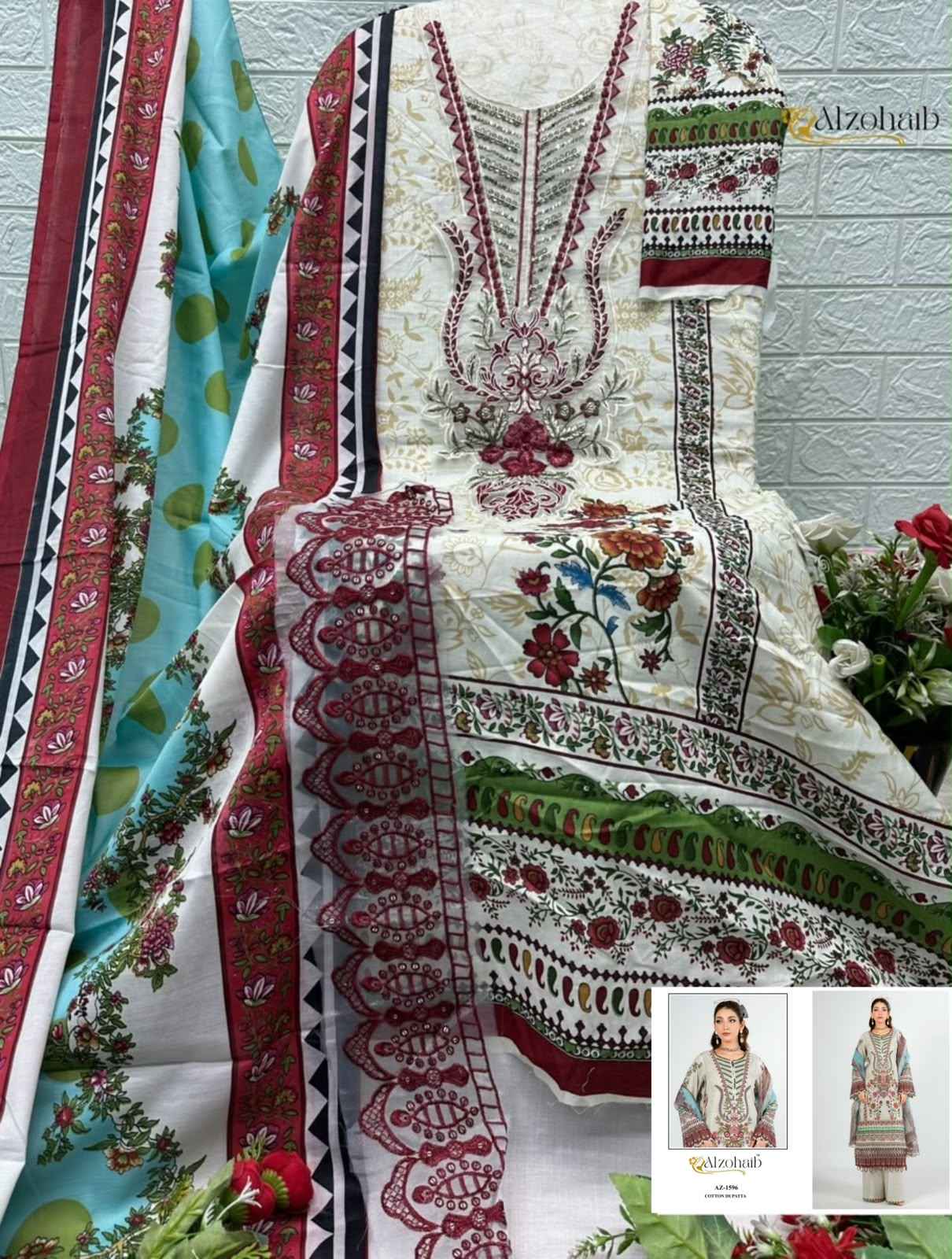 Al Zohaib Nura Vol 1 Cotton Dress Material 4 pcs Catalogue