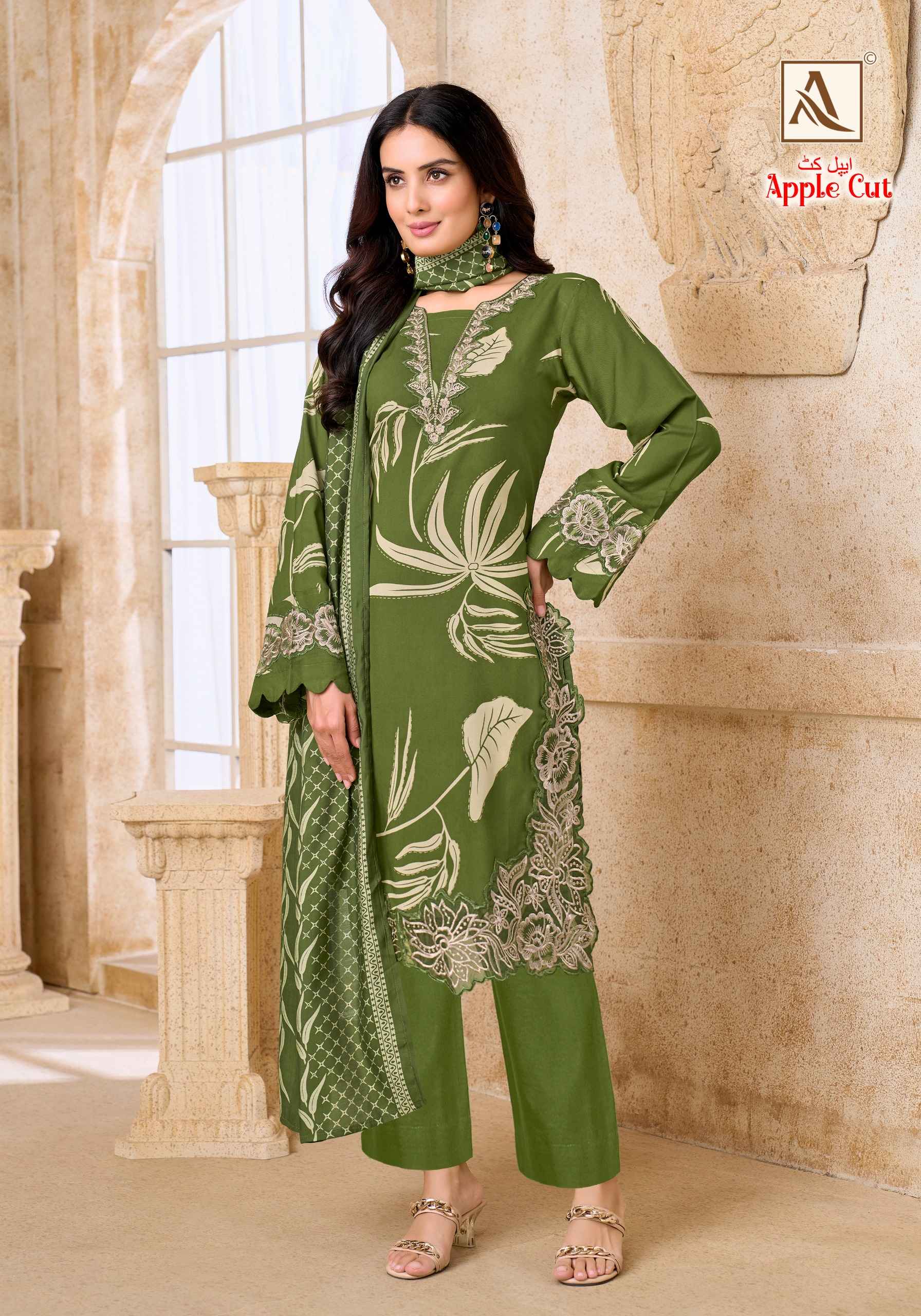 Alok Apple Cut Viscose Reyon Dress Material 6 pcs Catalogue