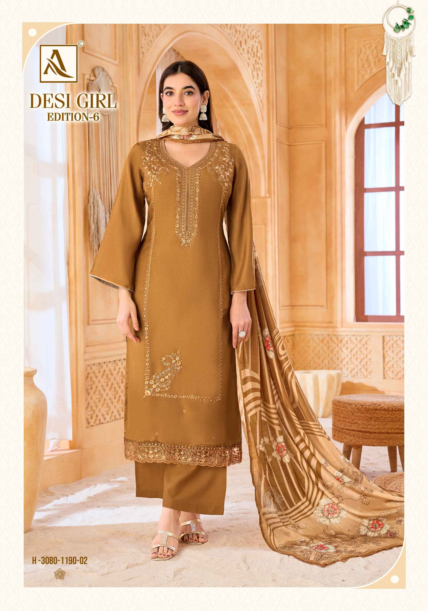 Alok Desi Girl Edition 6 Viscose Maslin Dress Material 4 pcs Catalogue