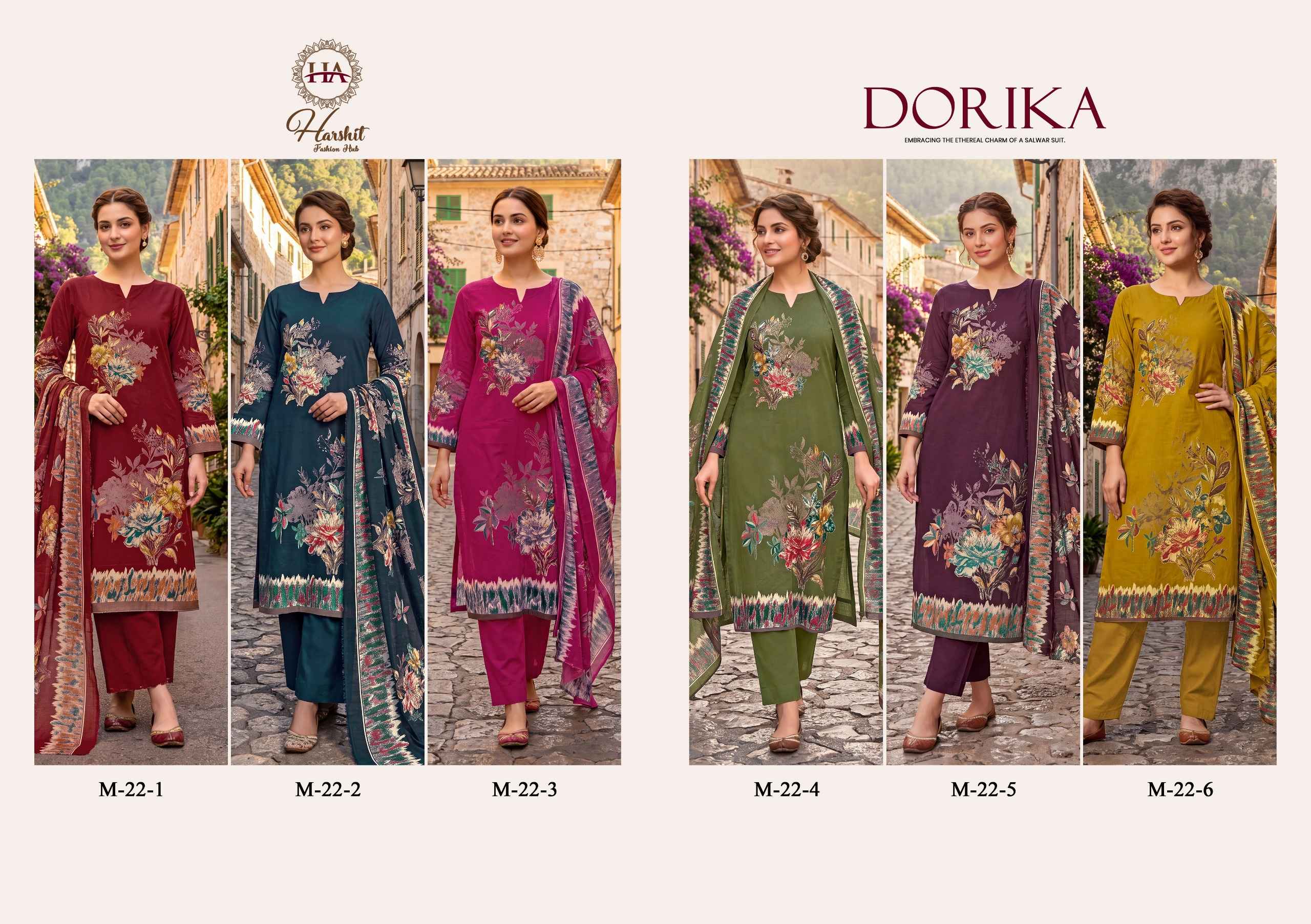 Harshit Fashion Dorika Mudaal Dress Material 6 pcs Catalogue