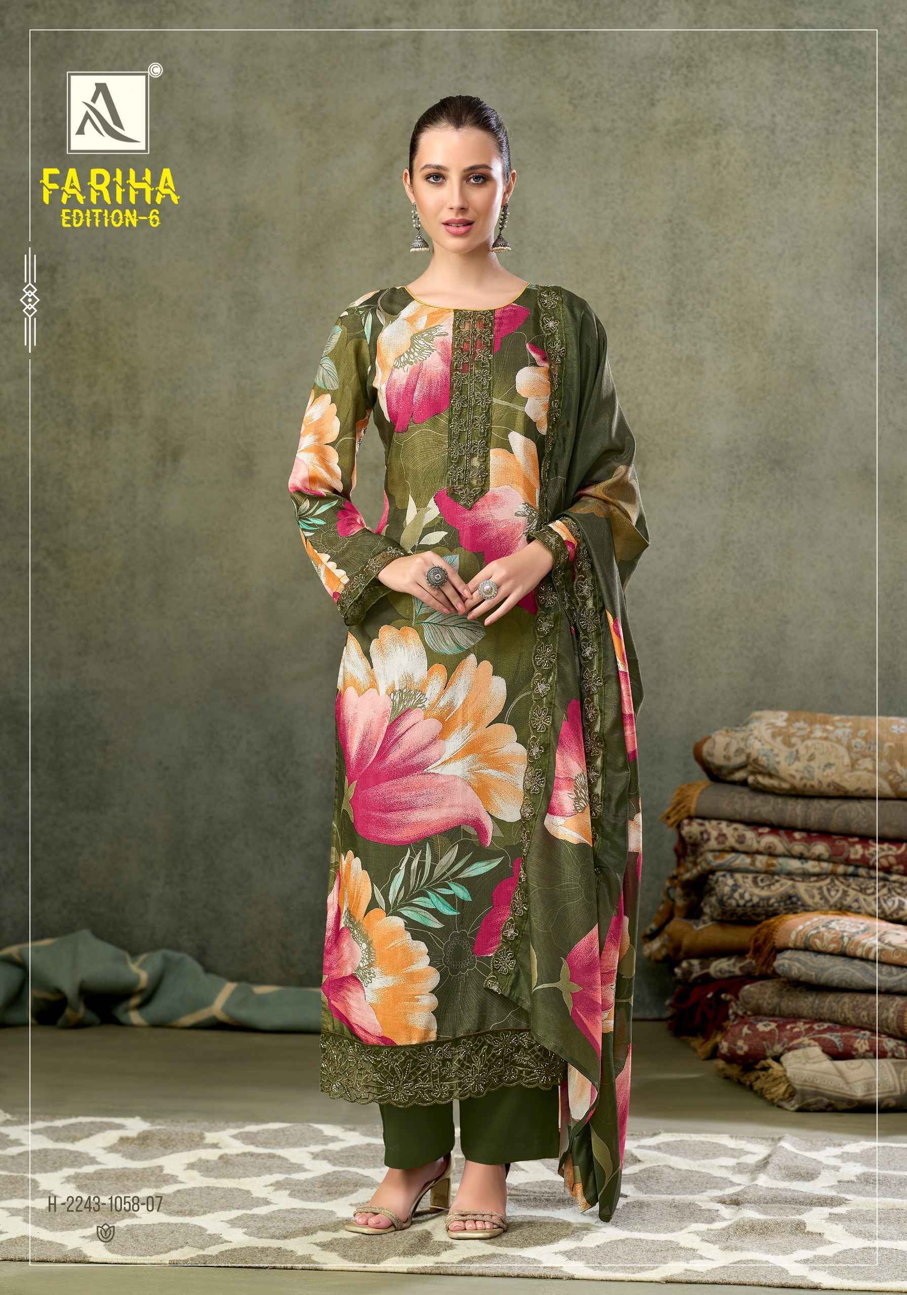 Alok Fariha Edition 7 Muslin Dress Material 8 pcs Catalogue