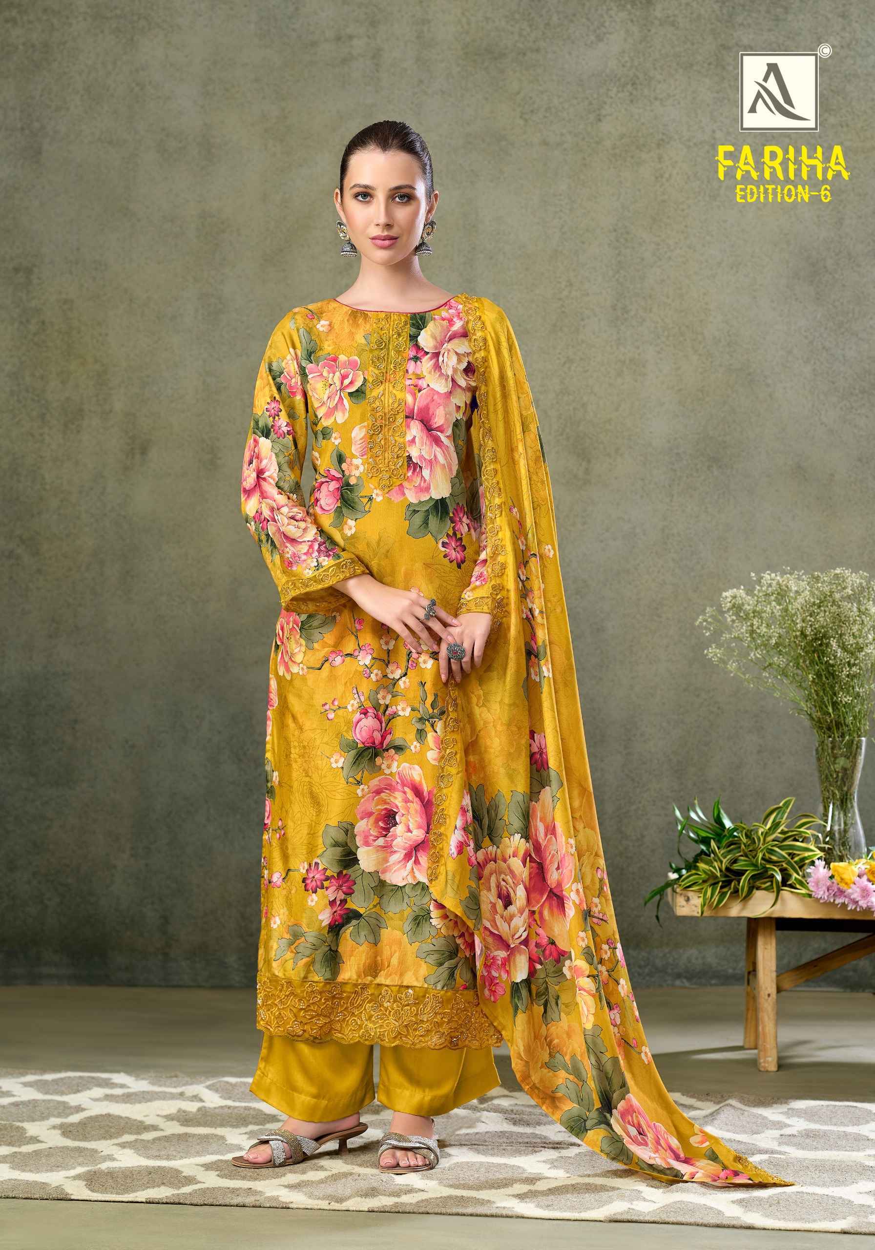 Alok Fariha Edition 7 Muslin Dress Material 8 pcs Catalogue