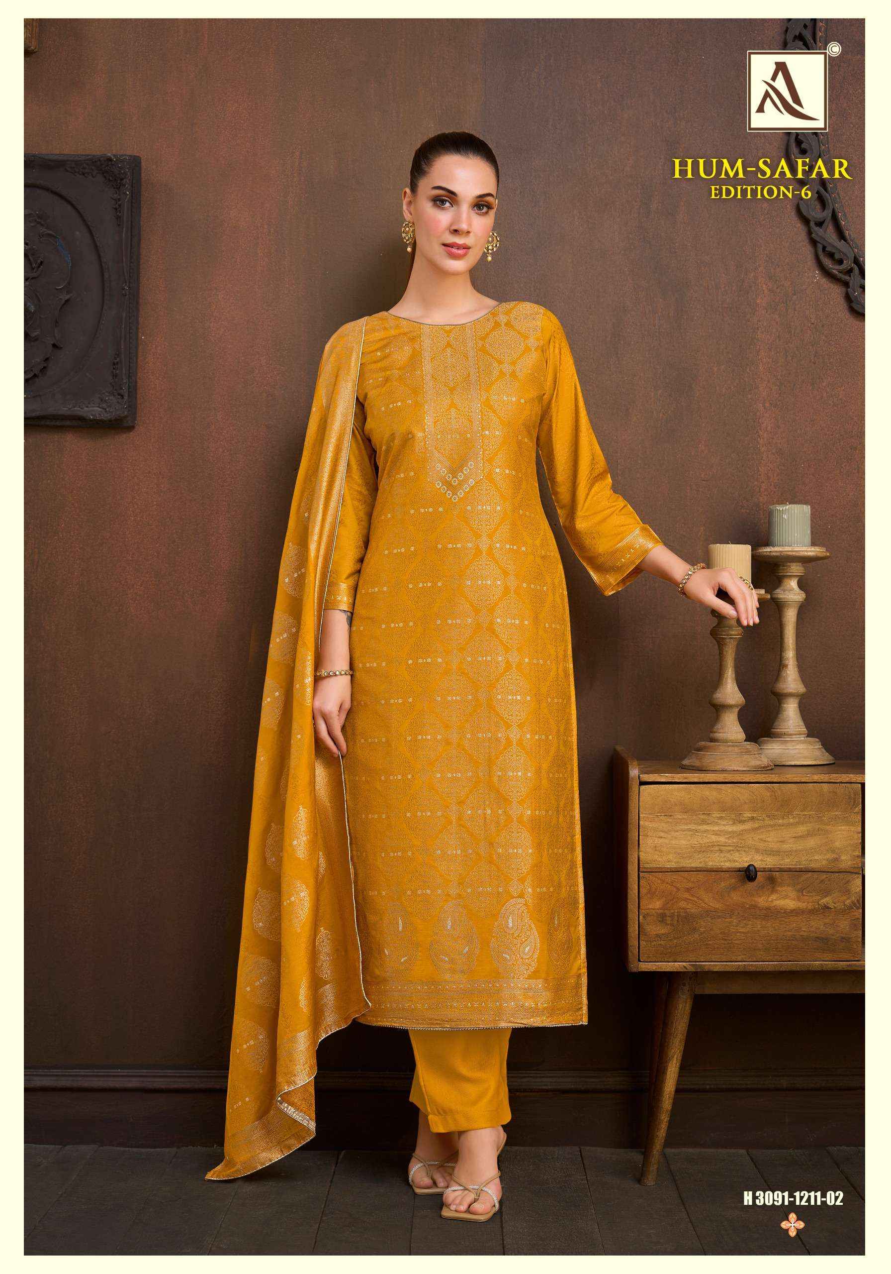 Alok Hum-Safar Edition 6 Viscose Jacquard Dress Material 6 pcs Catalogue