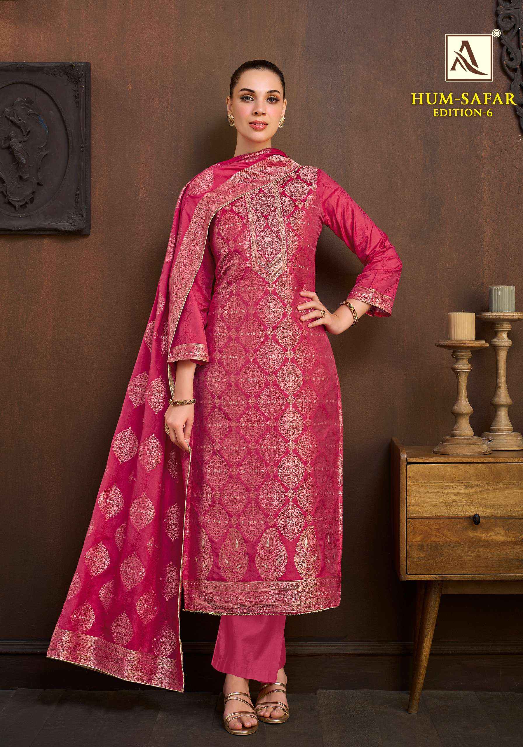 Alok Hum-Safar Edition 6 Viscose Jacquard Dress Material 6 pcs Catalogue