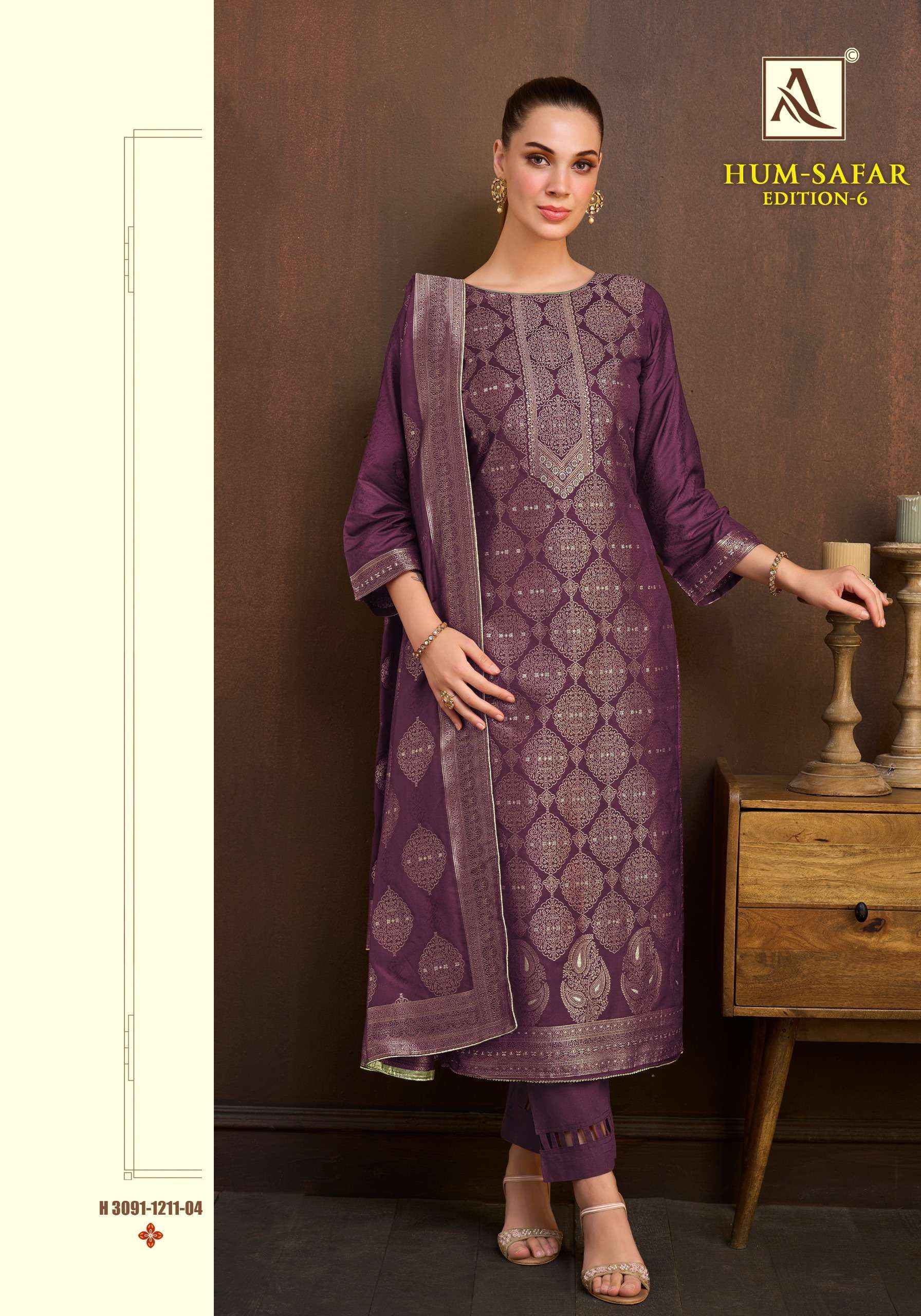 Alok Hum-Safar Edition 6 Viscose Jacquard Dress Material 6 pcs Catalogue
