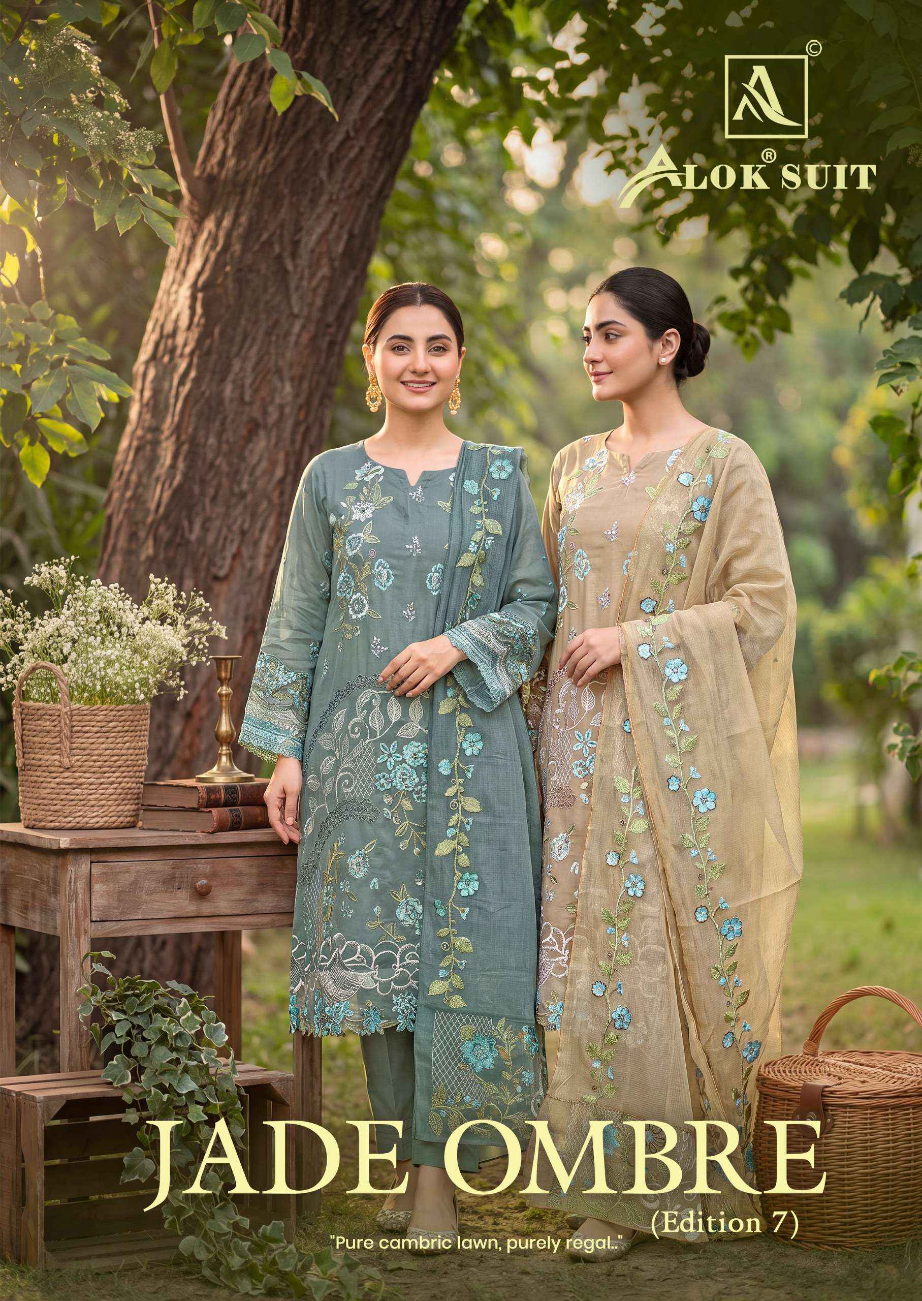 Alok Jade Ombre Edition 7 Lawn Cotton Dress Material 6 pcs Catalogue