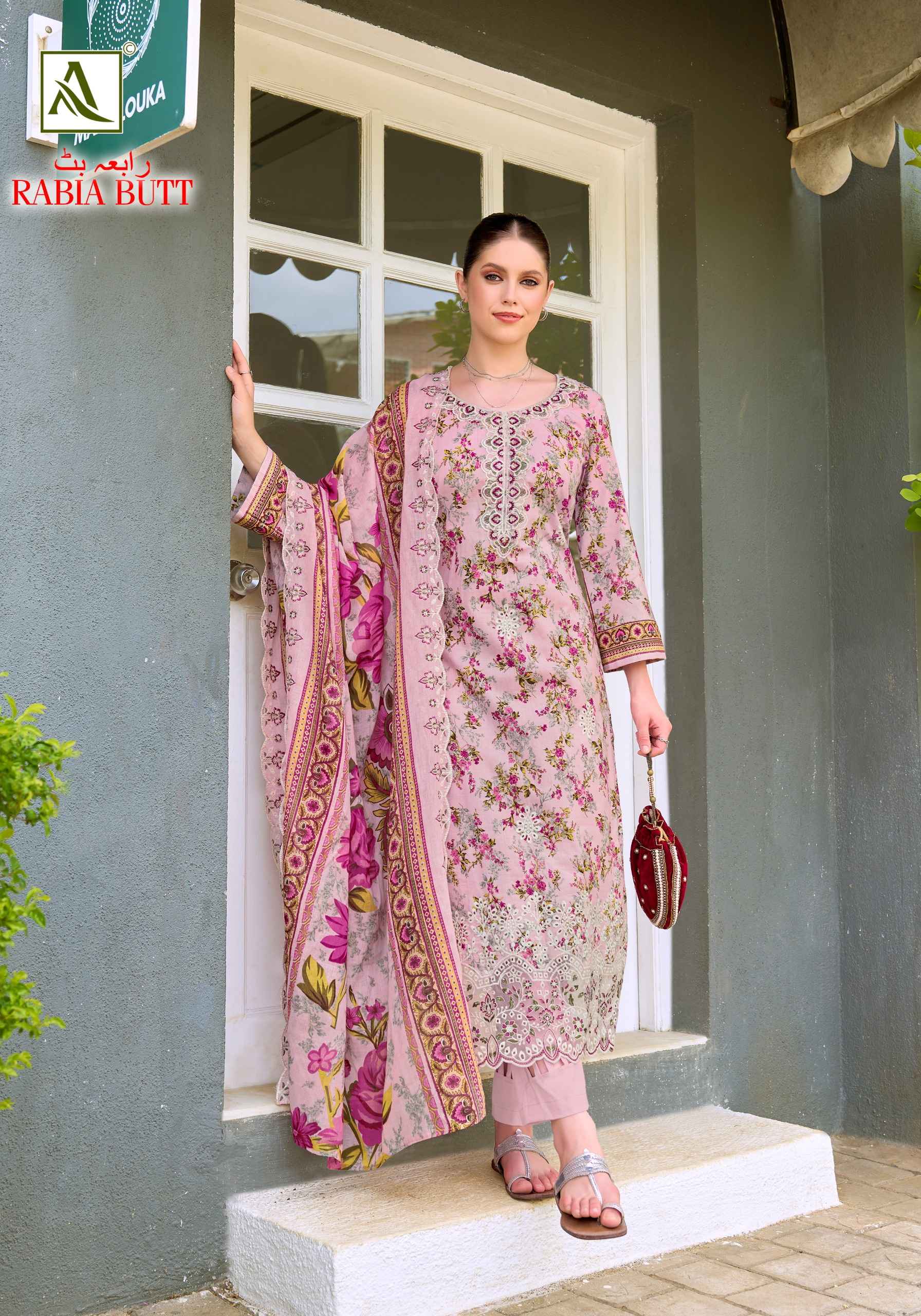 Alok Rabia Butt Cambric Cotton Dress Material 8 pcs Catalogue