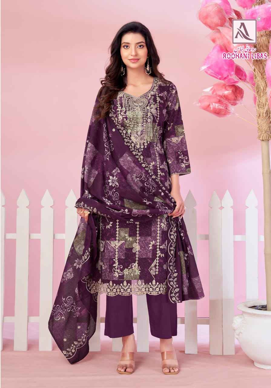 Alok Roohani Libas Cambric Cotton Dress Material 4 pcs Catalogue