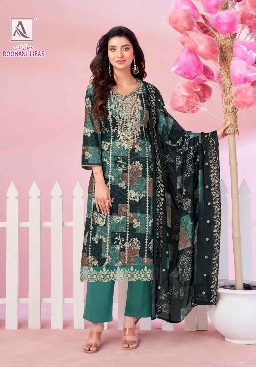 Alok Roohani Libas Cambric Cotton Dress Material 4 pcs Catalogue