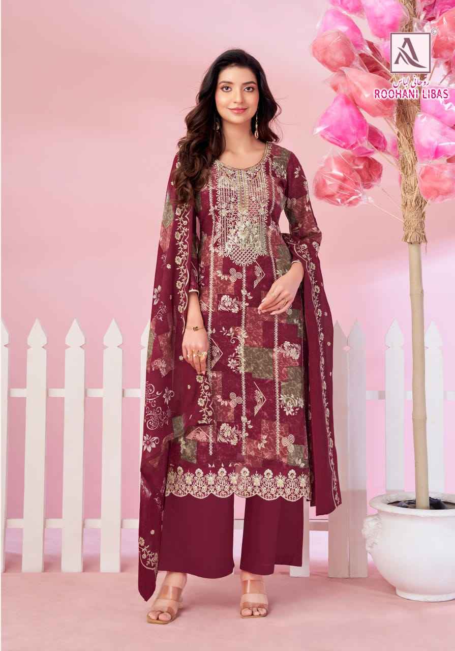 Alok Roohani Libas Cambric Cotton Dress Material 4 pcs Catalogue