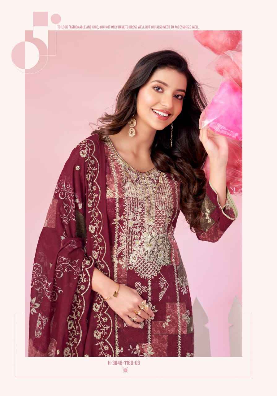 Alok Roohani Libas Cambric Cotton Dress Material 4 pcs Catalogue