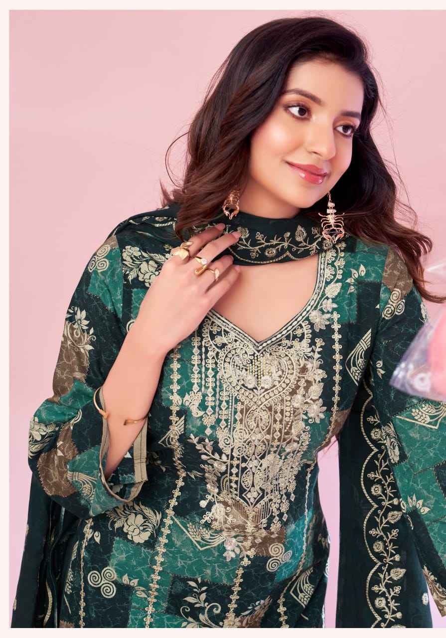 Alok Roohani Libas Cambric Cotton Dress Material 4 pcs Catalogue