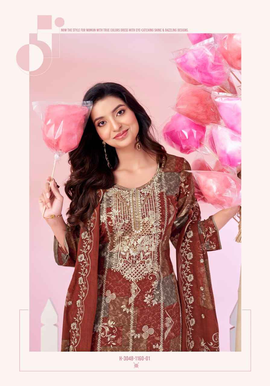 Alok Roohani Libas Cambric Cotton Dress Material 4 pcs Catalogue