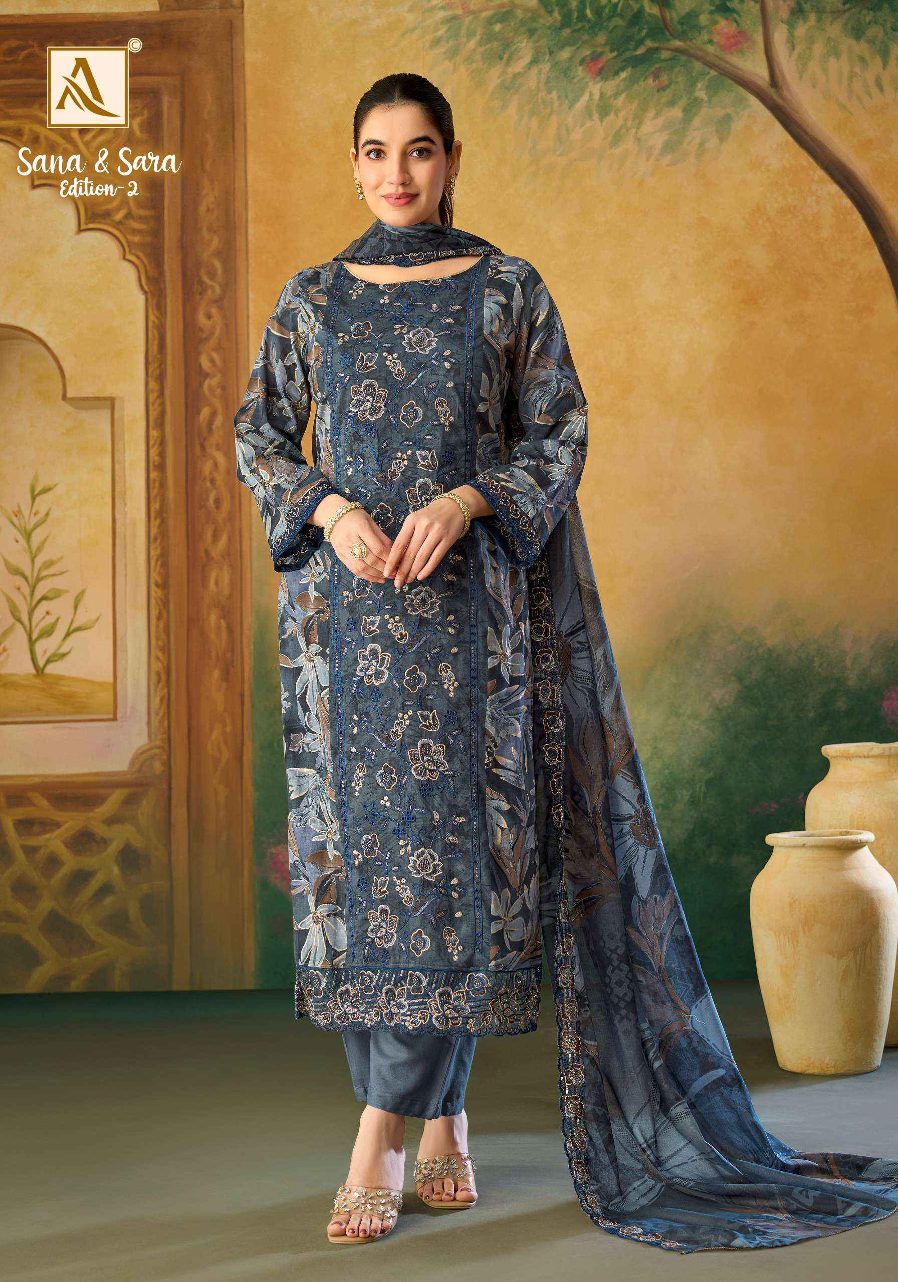 Alok Sana & Sara Vol 2 Cambric Cotton Dress Material 6 pcs Catalogue