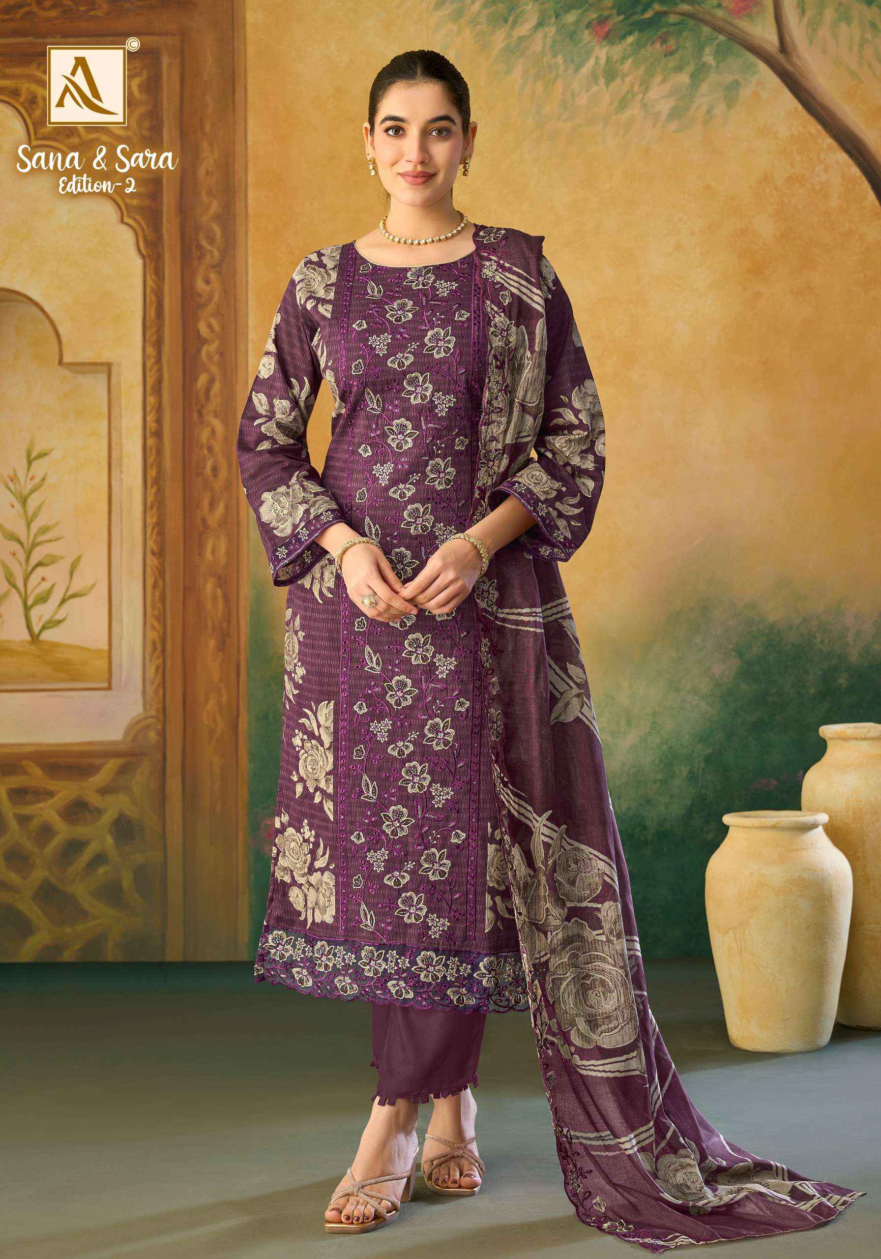 Alok Sana & Sara Vol 2 Cambric Cotton Dress Material 6 pcs Catalogue