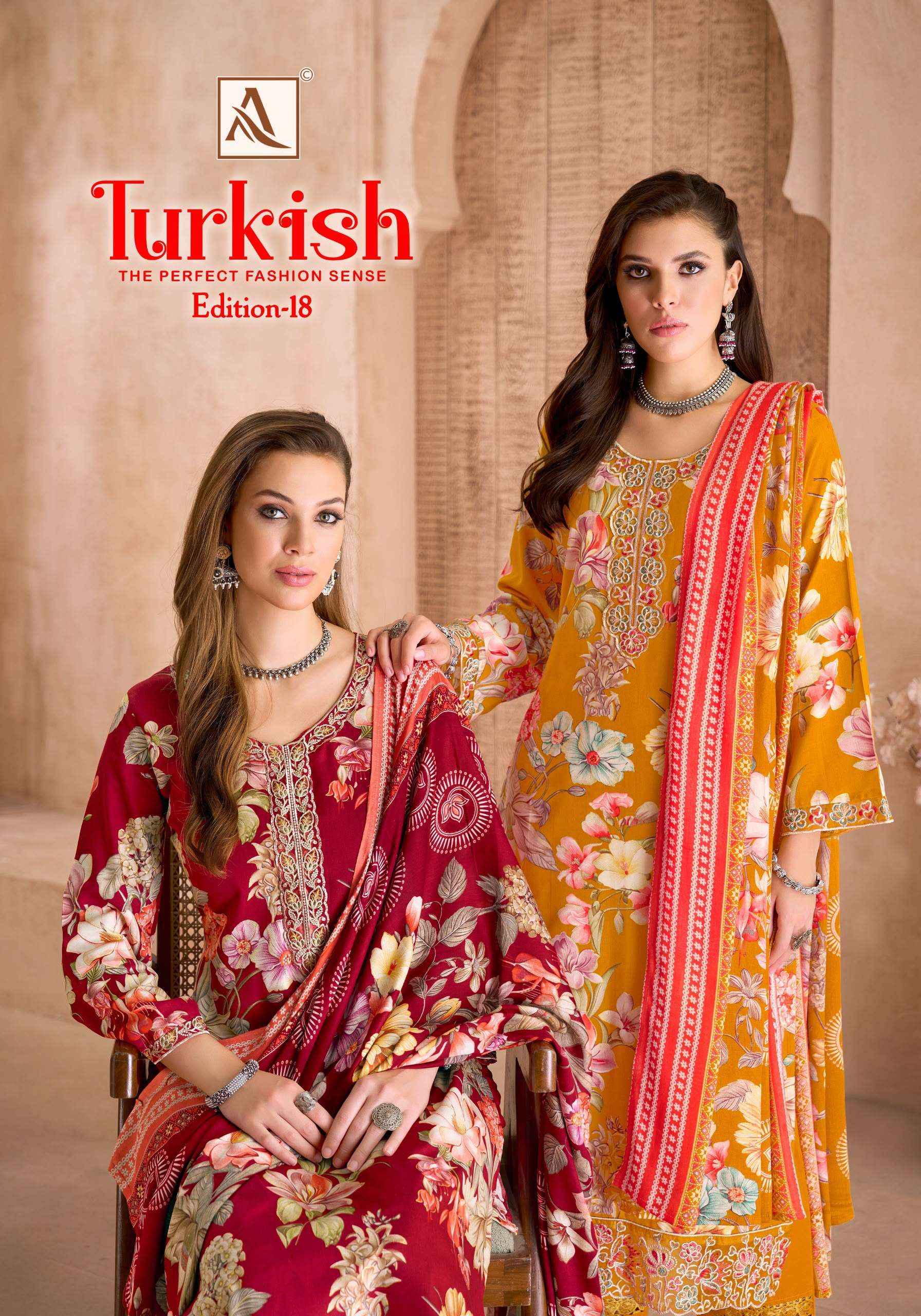 Alok Turkish Edition 18 Viscose Reyon Dress Material 6 pcs Catalogue