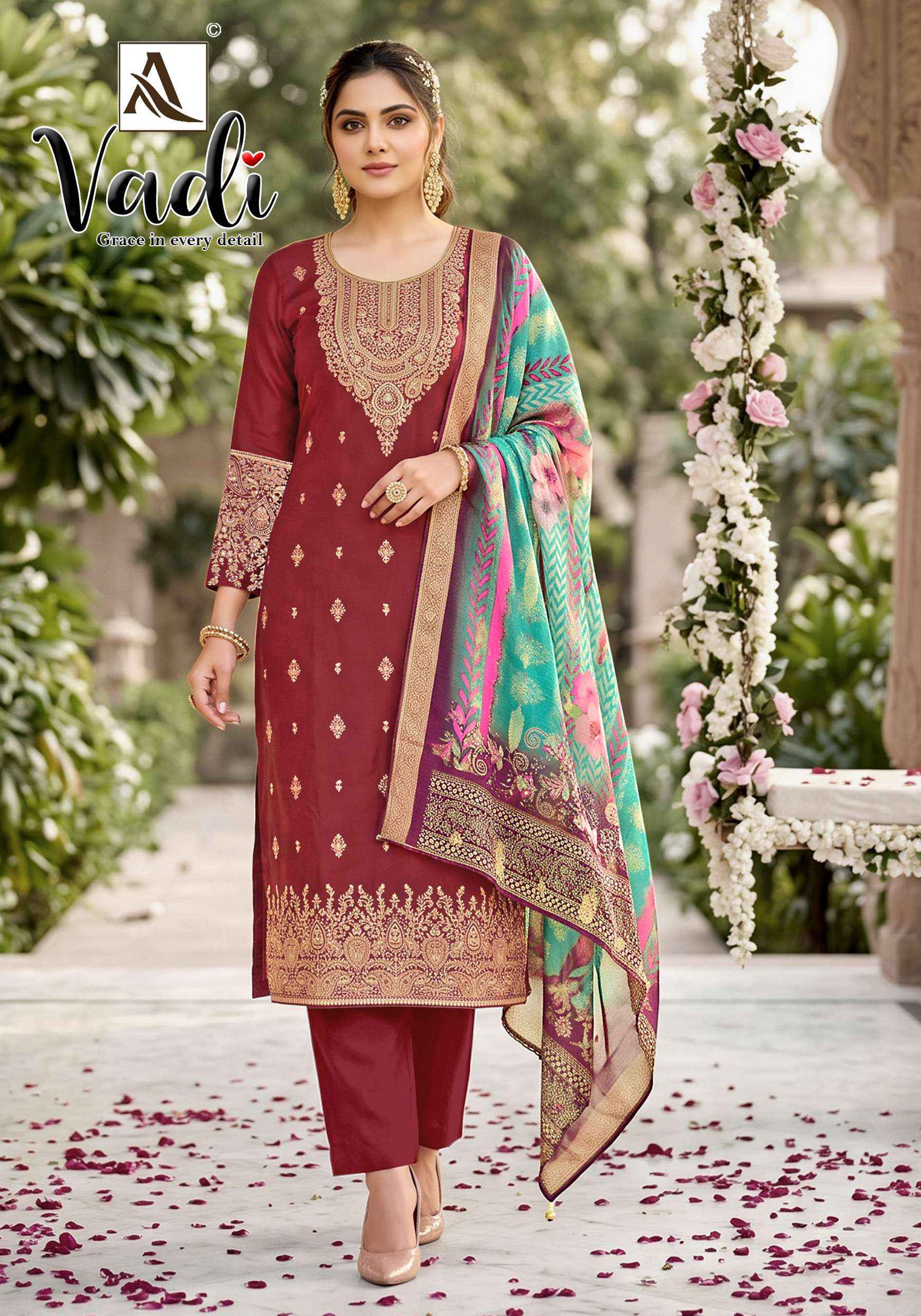 Alok Vadi Jacquard Dress Material 6 pcs Catalogue