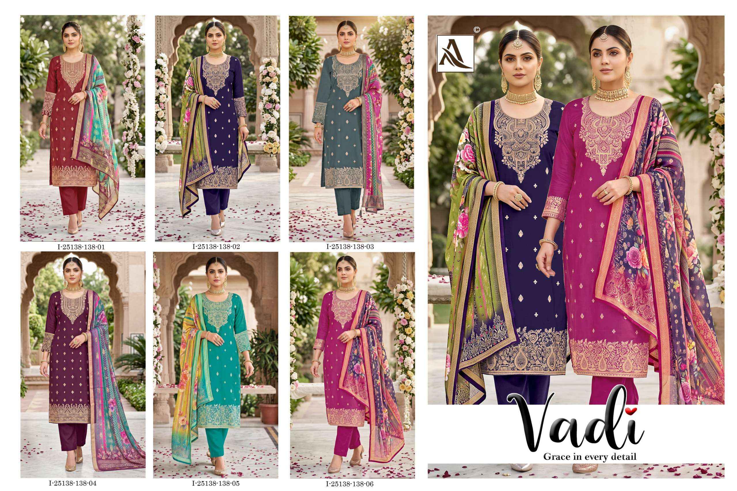 Alok Vadi Jacquard Dress Material 6 pcs Catalogue