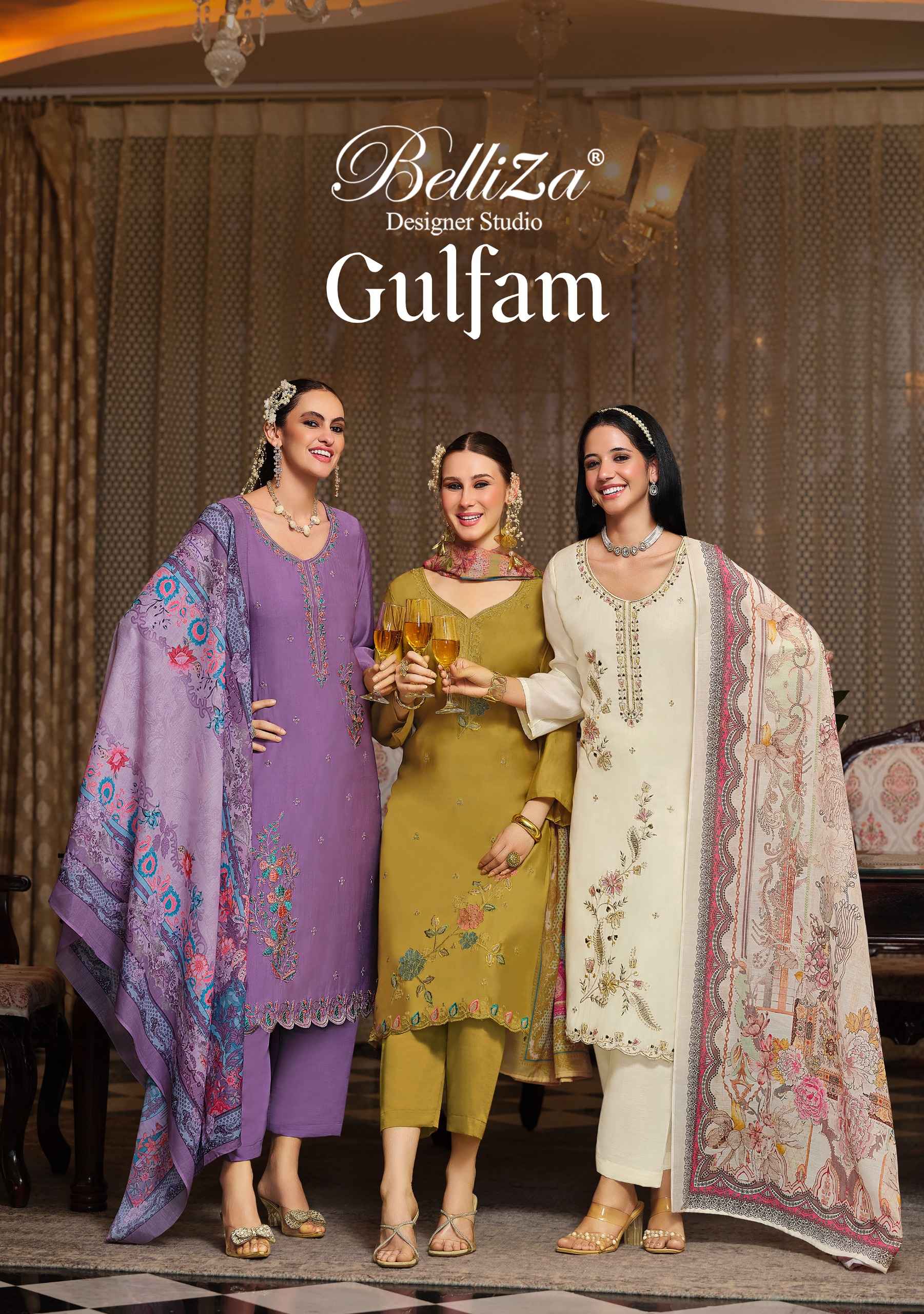 Belliza Gulfam Modal Muslin Dress Material 6 pcs Catalogue