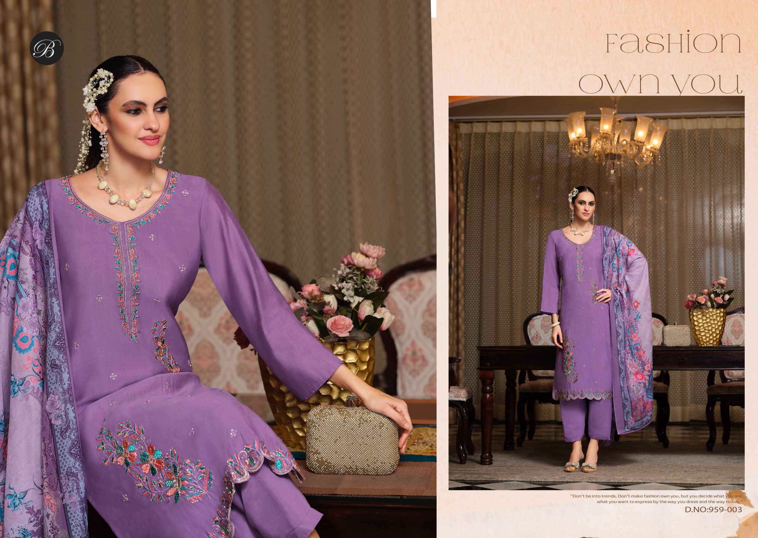 Belliza Gulfam Modal Muslin Dress Material 6 pcs Catalogue