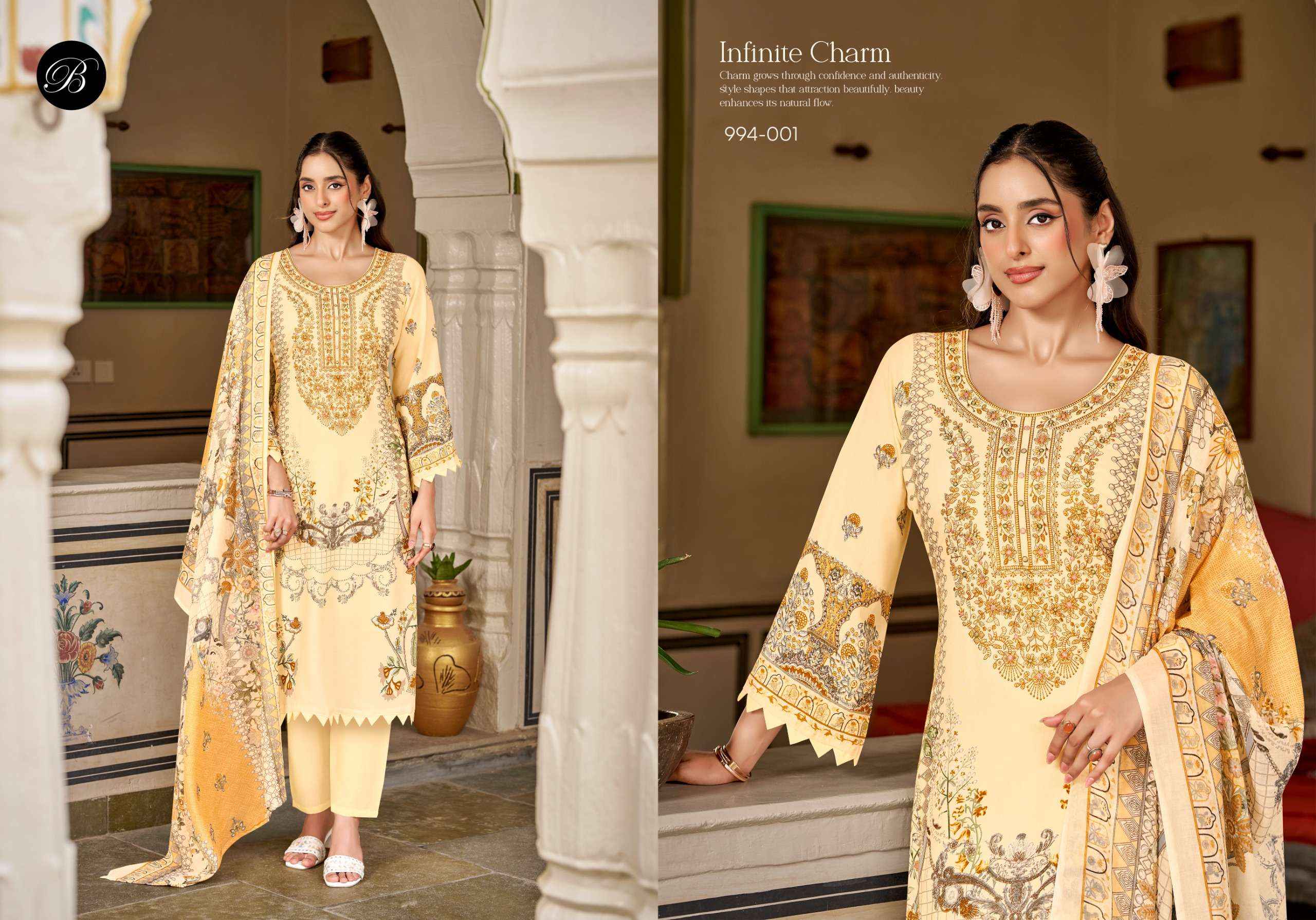 Belliza Riwayat Vol 19 Viscose Rayon Dress Material 8 pcs Catalogue