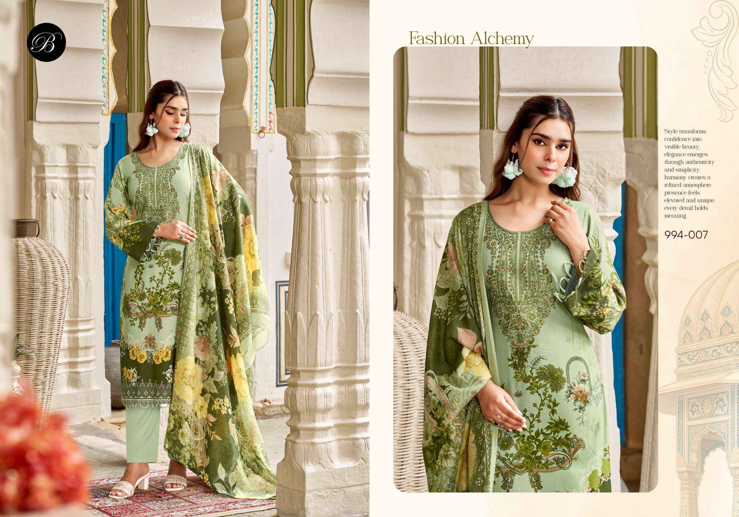 Belliza Riwayat Vol 19 Viscose Rayon Dress Material 8 pcs Catalogue