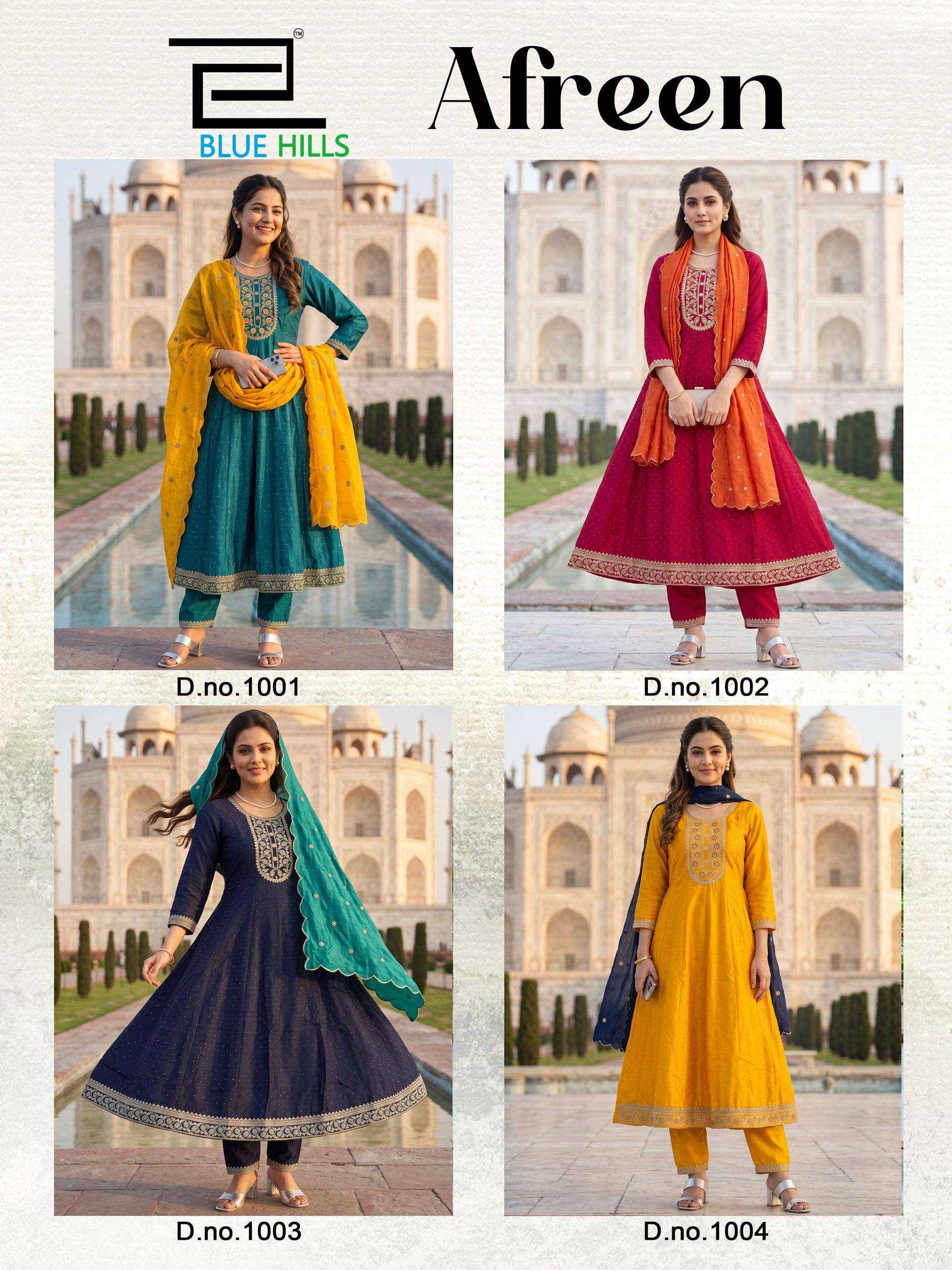 Blue Hills Afreen Silk Kurti Combo 4 pcs Catalogue