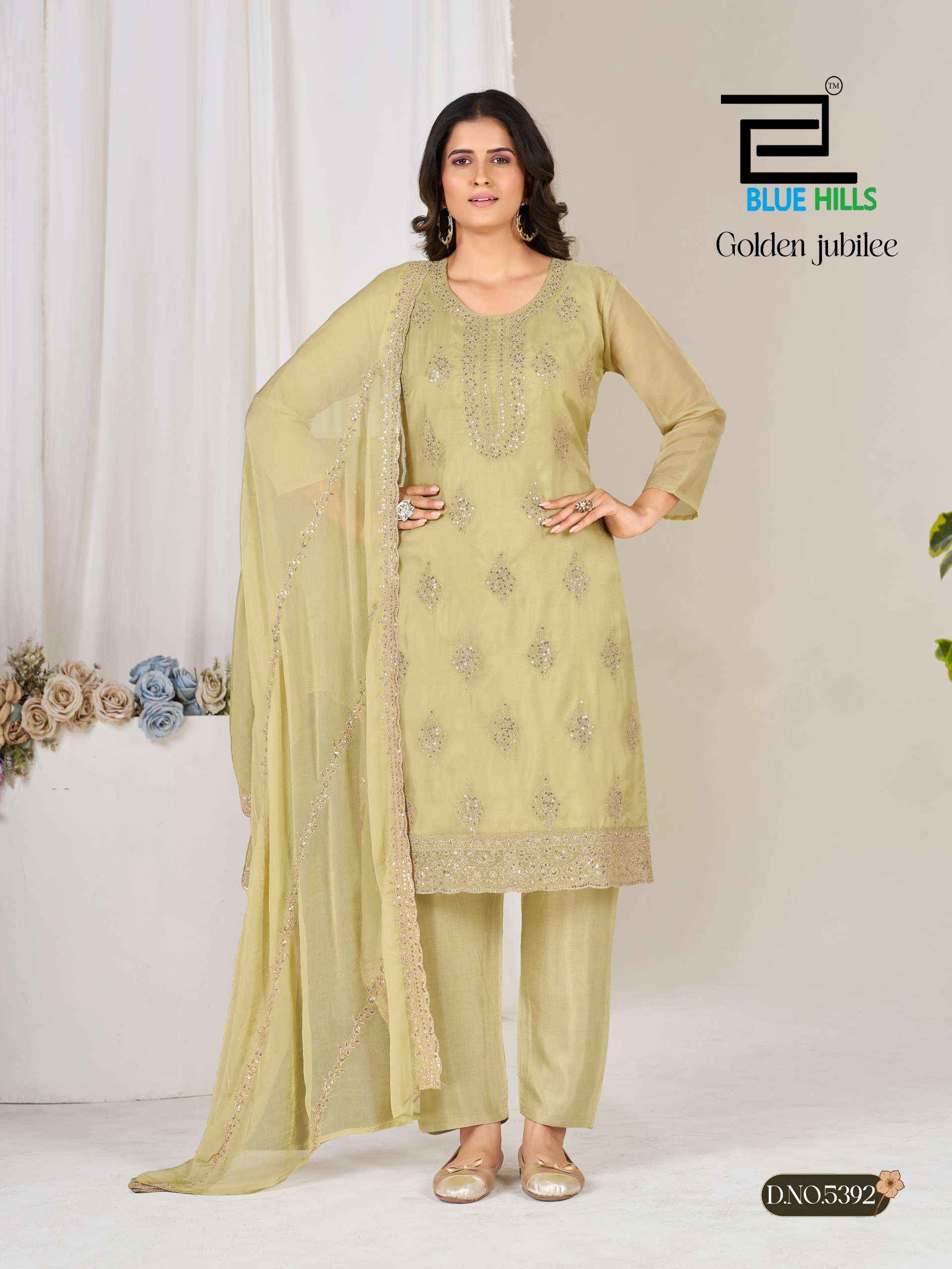 Blue Hills Golden Jubilee Organza Kurti Combo 4 pcs Catalogue