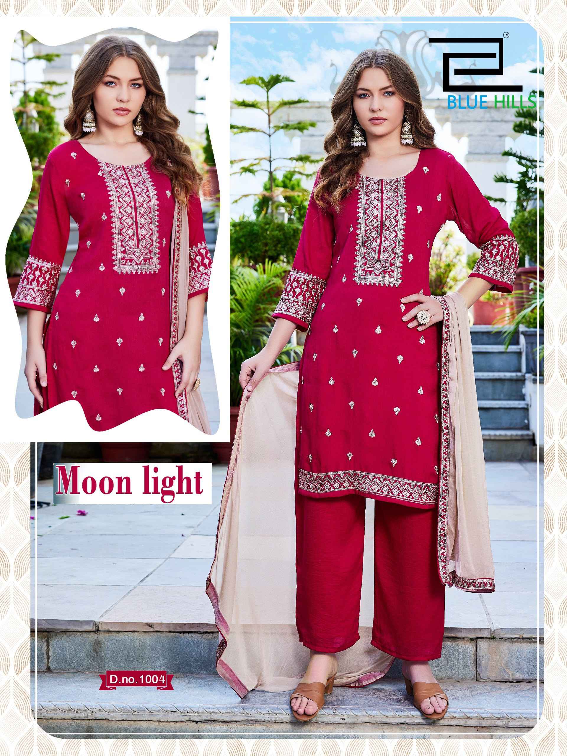 Blue Hills Moon Light Vichitra Kurti Combo 4 pcs Catalogue