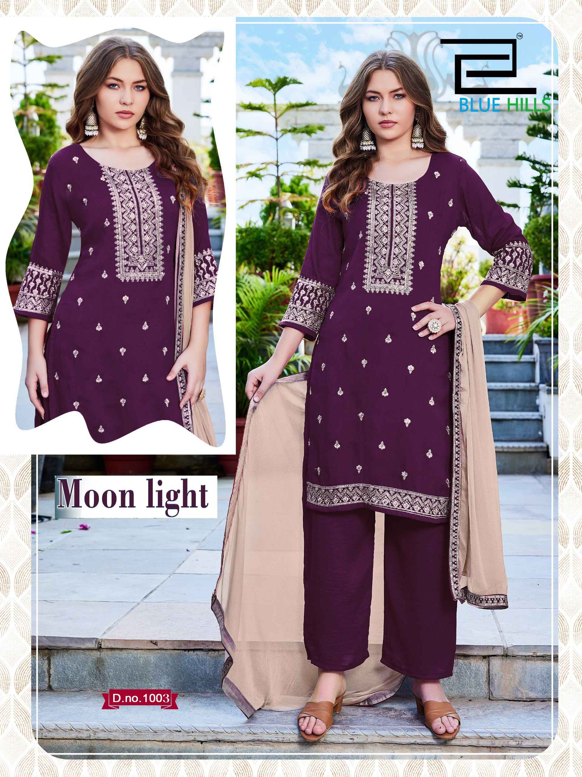Blue Hills Moon Light Vichitra Kurti Combo 4 pcs Catalogue
